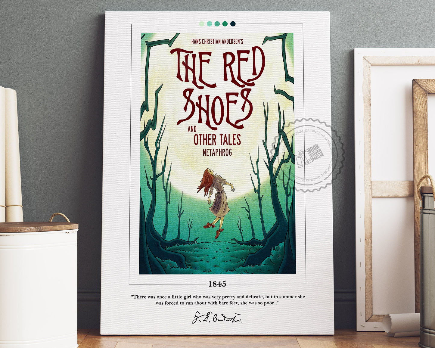 The Red Shoes Book Cover Poster | Hans Christian Andersen, The Red Shoes Poster, Book Posters, Book Art, Canvas Wall Art, Book Lover Gift