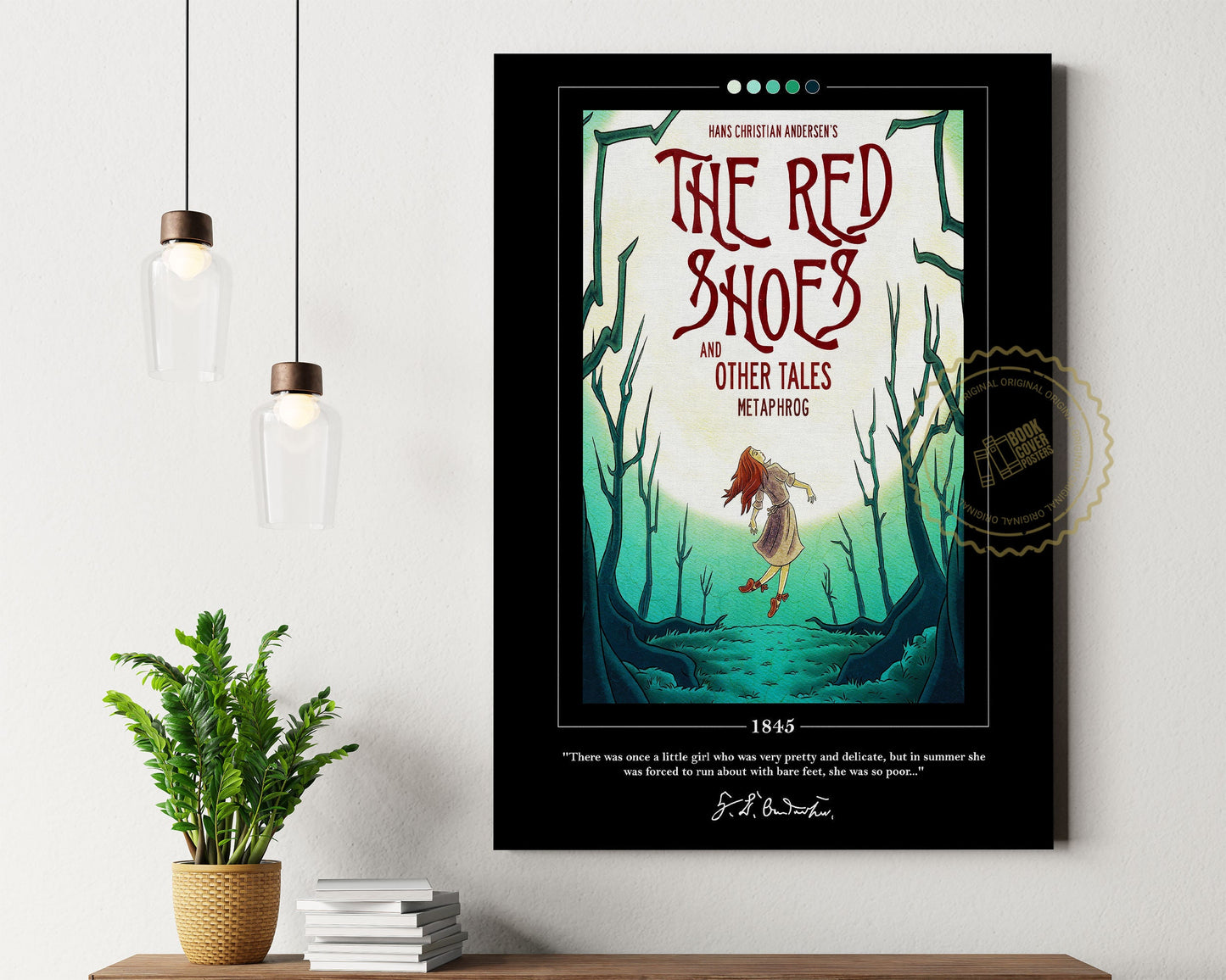 The Red Shoes Book Cover Poster | Hans Christian Andersen, The Red Shoes Poster, Book Posters, Book Art, Canvas Wall Art, Book Lover Gift