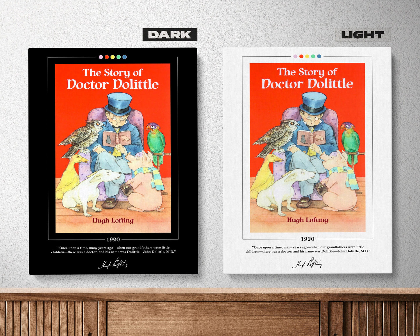 The Story of Doctor Dolittle Book Cover Poster | Hugh Lofting, The Story of Doctor Dolittle Poster, Book Posters, Book Art, Book Lover Gift