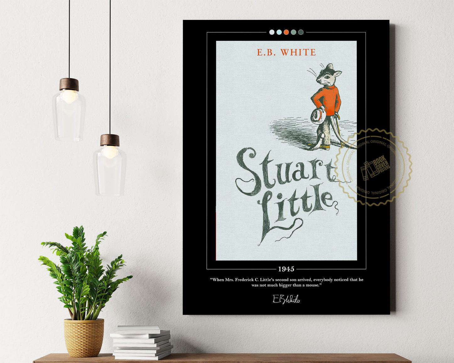 Stuart Little Book Cover Poster | E. B. White, Stuart Little Poster, Stuart Little Print, Book Posters, Canvas Wall Art, Book Lover Gift