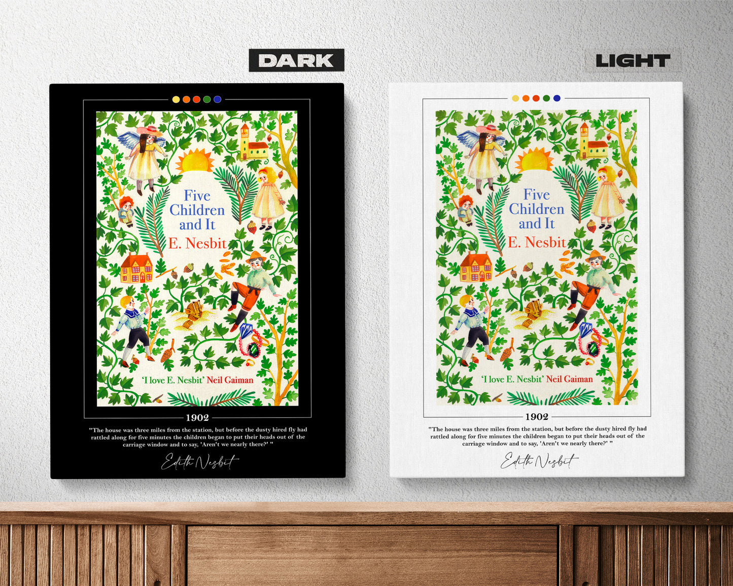Five Children and It Book Cover Poster | E. Nesbit, Five Children and It Poster, Book Posters, Book Art, Canvas Wall Art, Book Lover Gift