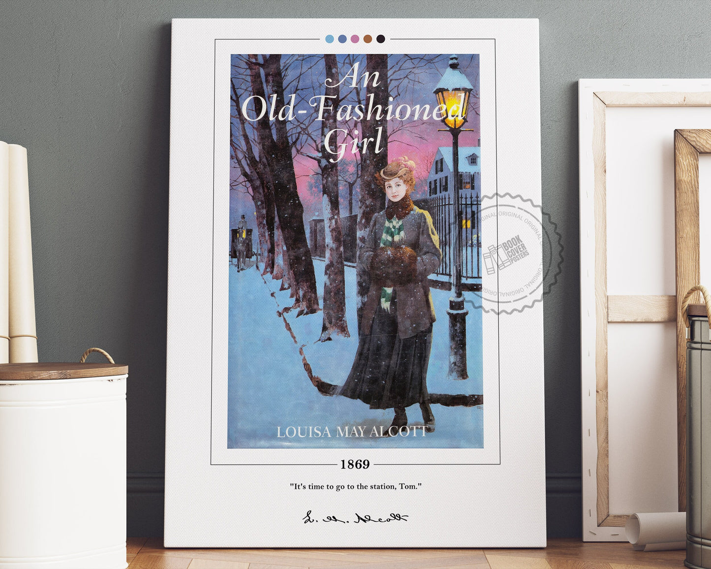 An Old Fashioned Girl Book Cover Poster | Louisa May Alcott, An Old Fashioned Girl Poster, Book Posters, Canvas Wall Art, Book Lover Gift