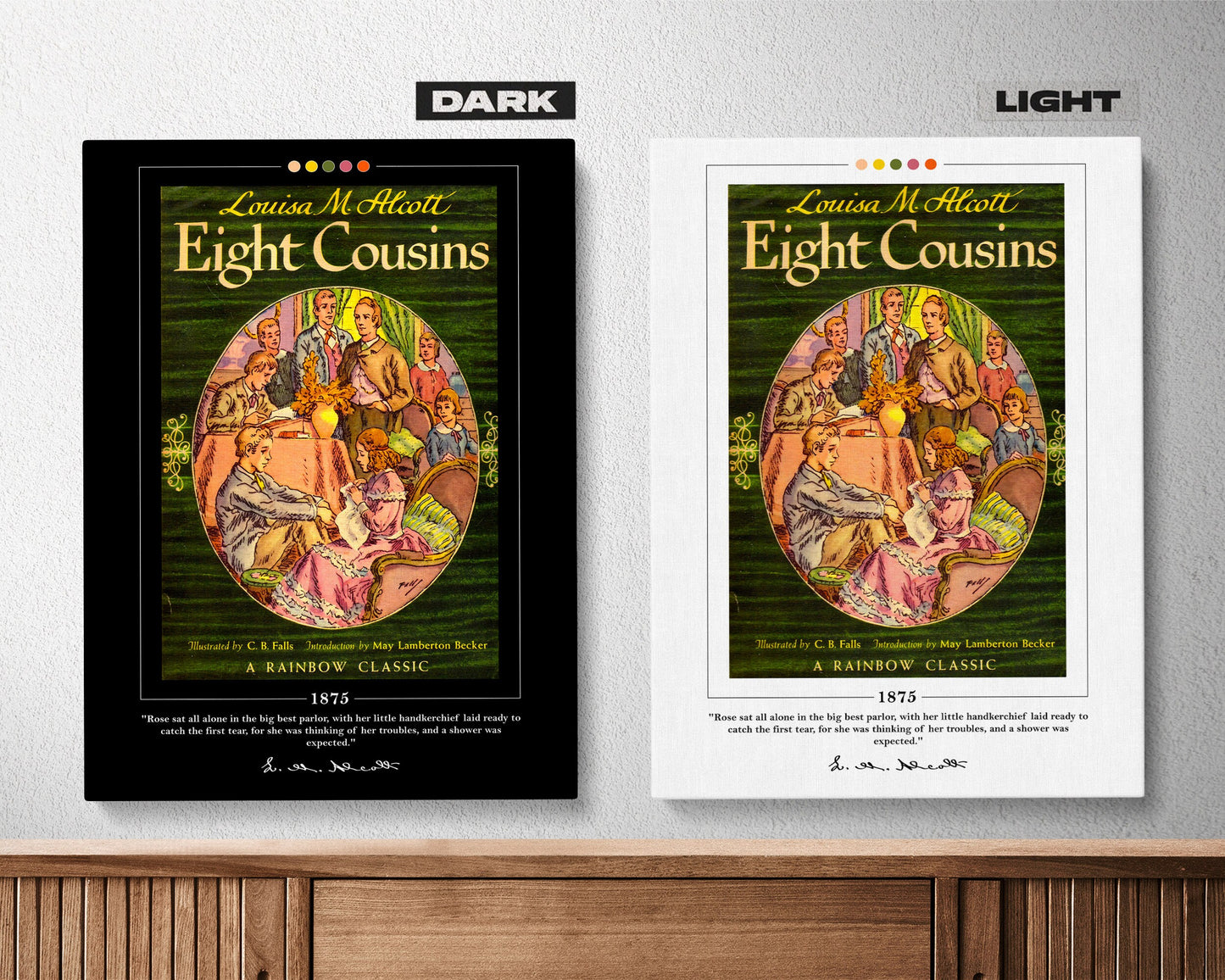Eight Cousins Book Cover Poster | Louisa May Alcott, Eight Cousins Poster, Eight Cousins Print, Book Posters, Canvas Wall Art, Book Art