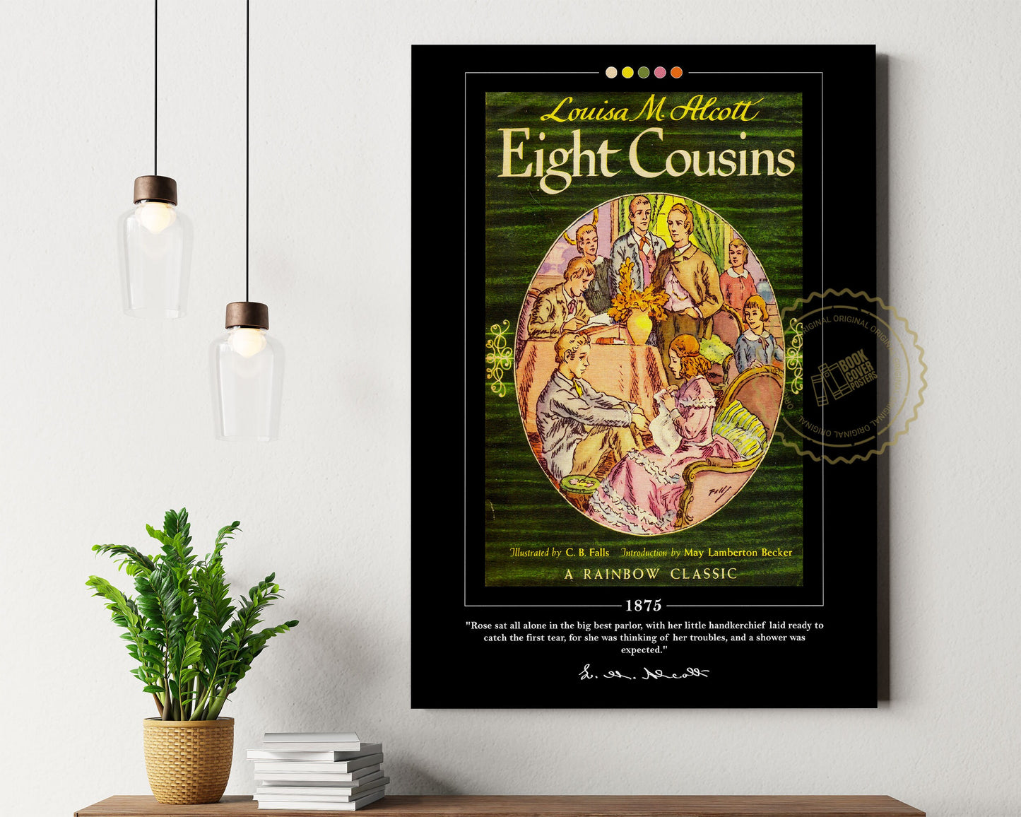 Eight Cousins Book Cover Poster | Louisa May Alcott, Eight Cousins Poster, Eight Cousins Print, Book Posters, Canvas Wall Art, Book Art