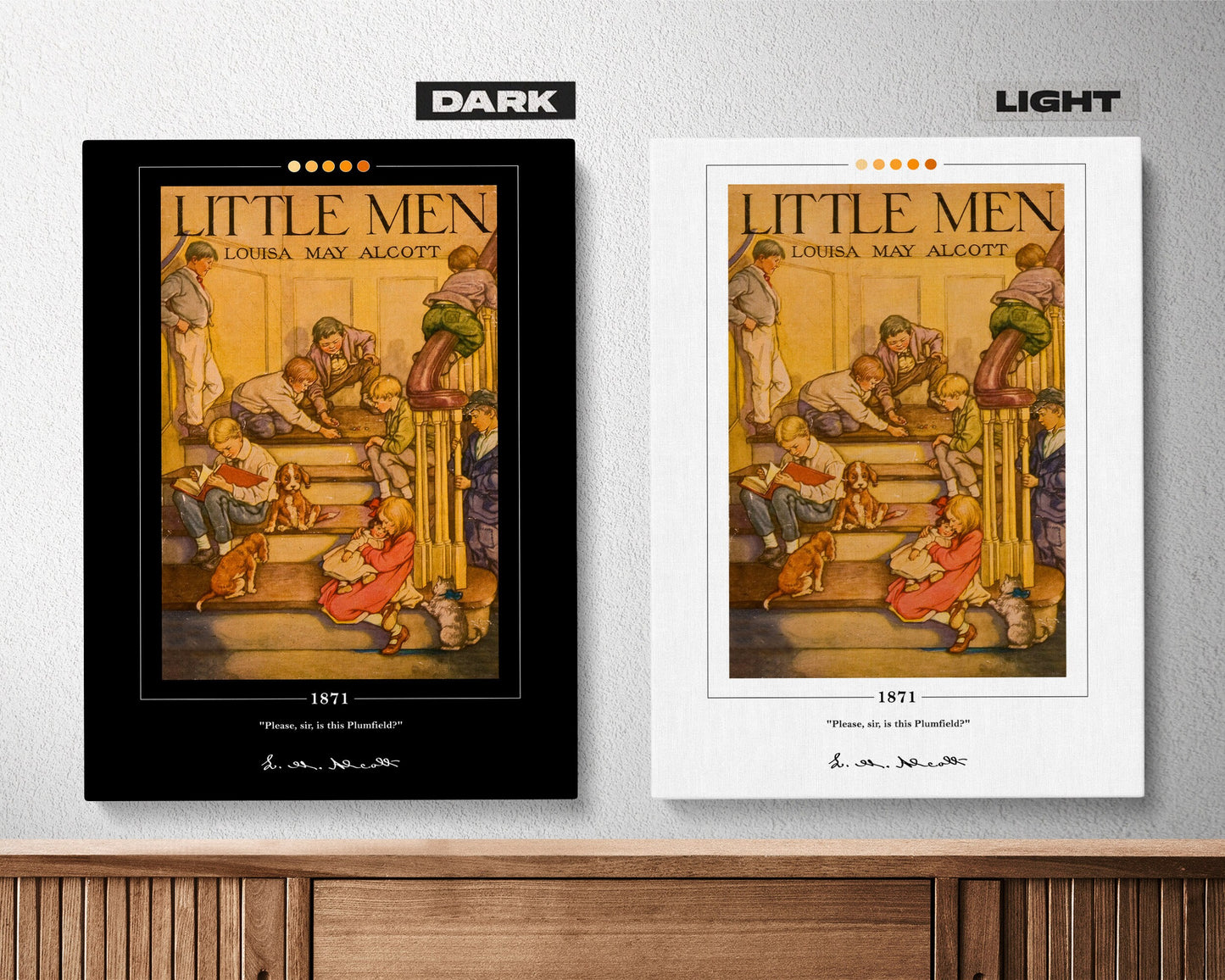 Little Men Book Cover Poster | Louisa May Alcott, Little Men Poster, Little Men Print, Book Posters, Canvas Wall Art, Book Lover Gift