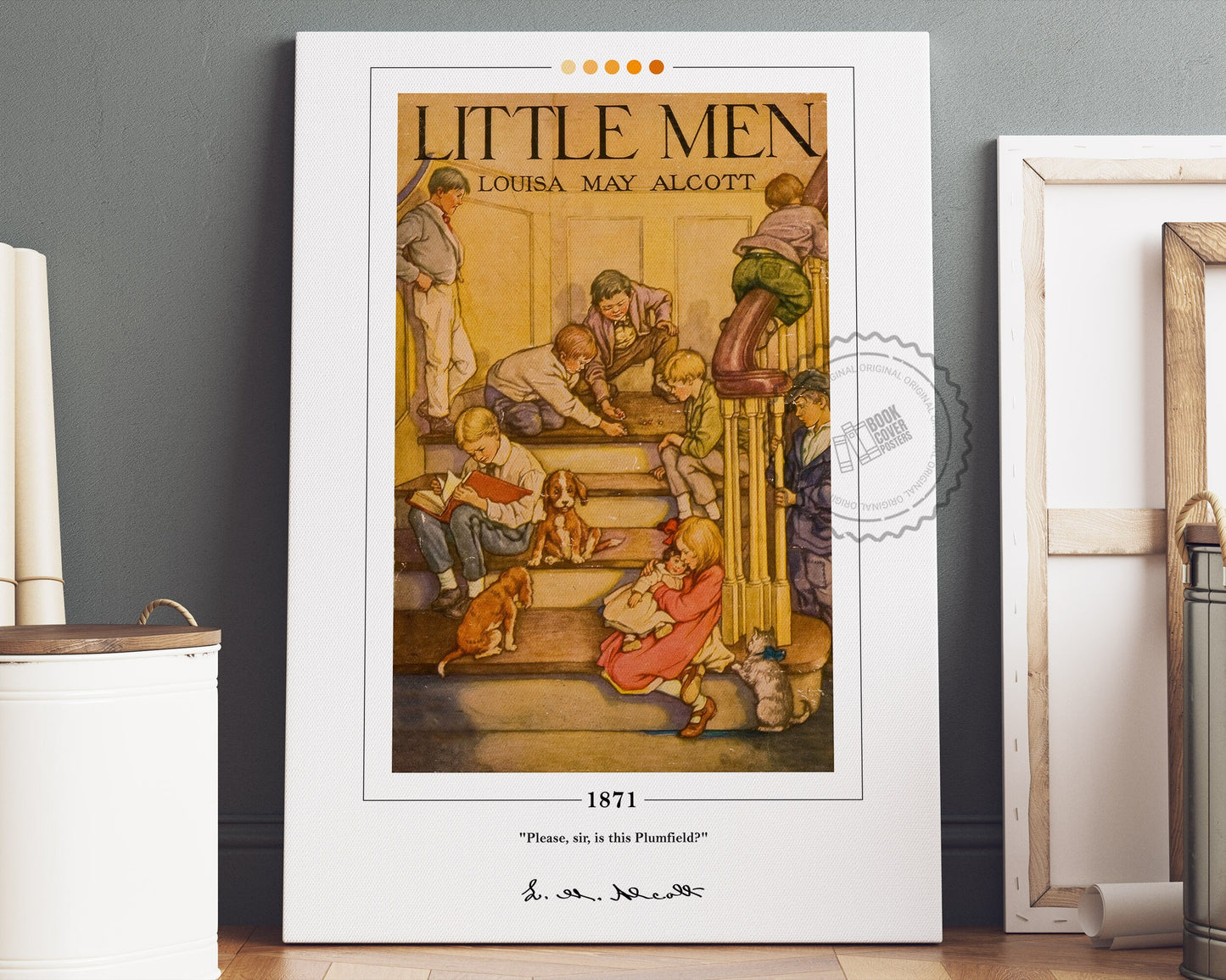 Little Men Book Cover Poster | Louisa May Alcott, Little Men Poster, Little Men Print, Book Posters, Canvas Wall Art, Book Lover Gift