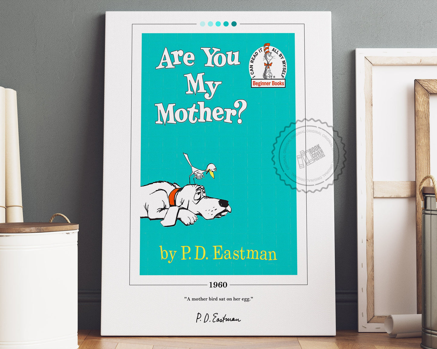 Are You My Mother Book Cover Poster | P. D. Eastman, Are You My Mother Poster, Book Posters, Canvas Wall Art, Book Art, Book Lover Gift