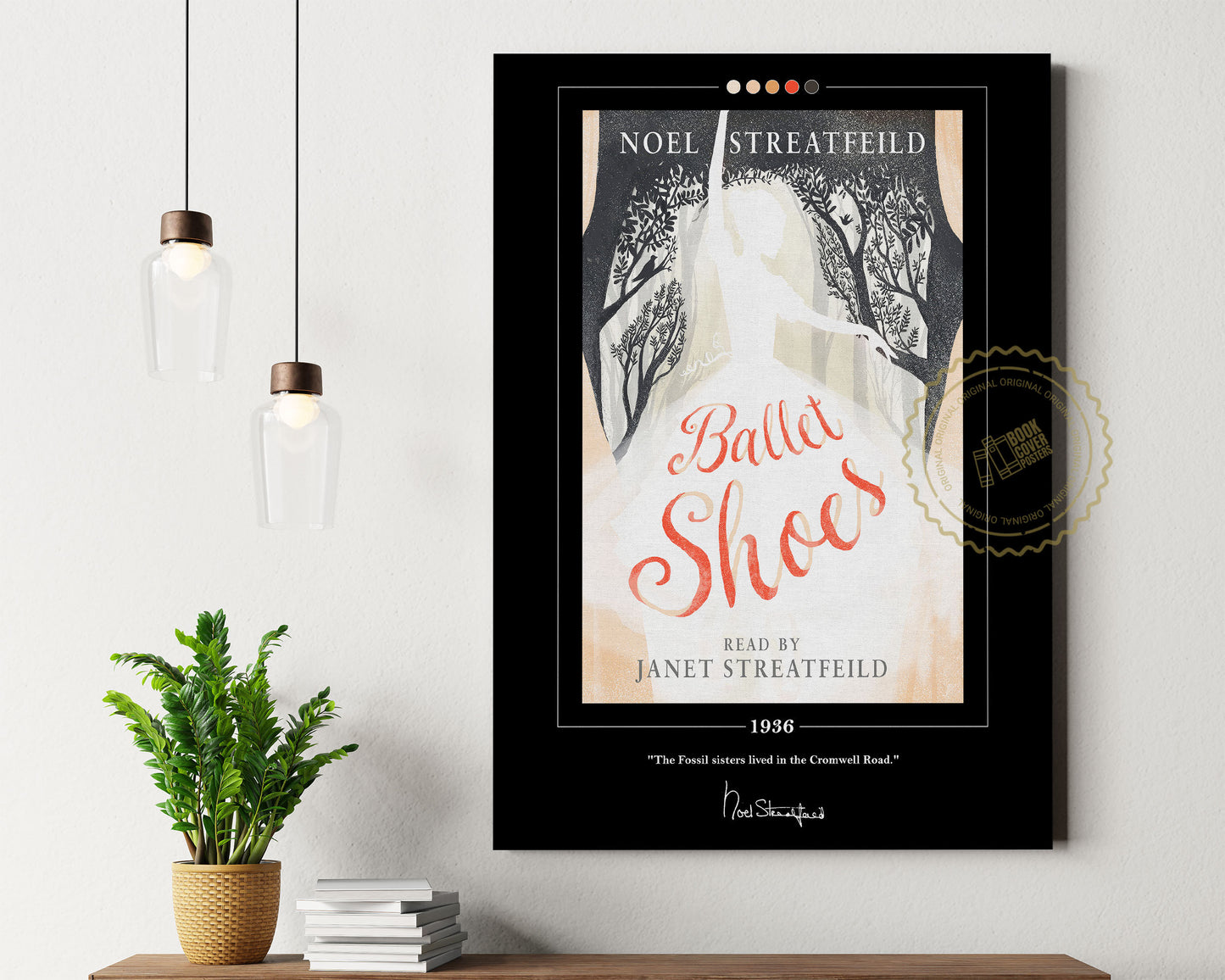 Ballet Shoes Book Cover Poster | Noel Streatfeild, Ballet Shoes Poster, Ballet Shoes Print, Book Posters, Canvas Wall Art, Book Lover Gift