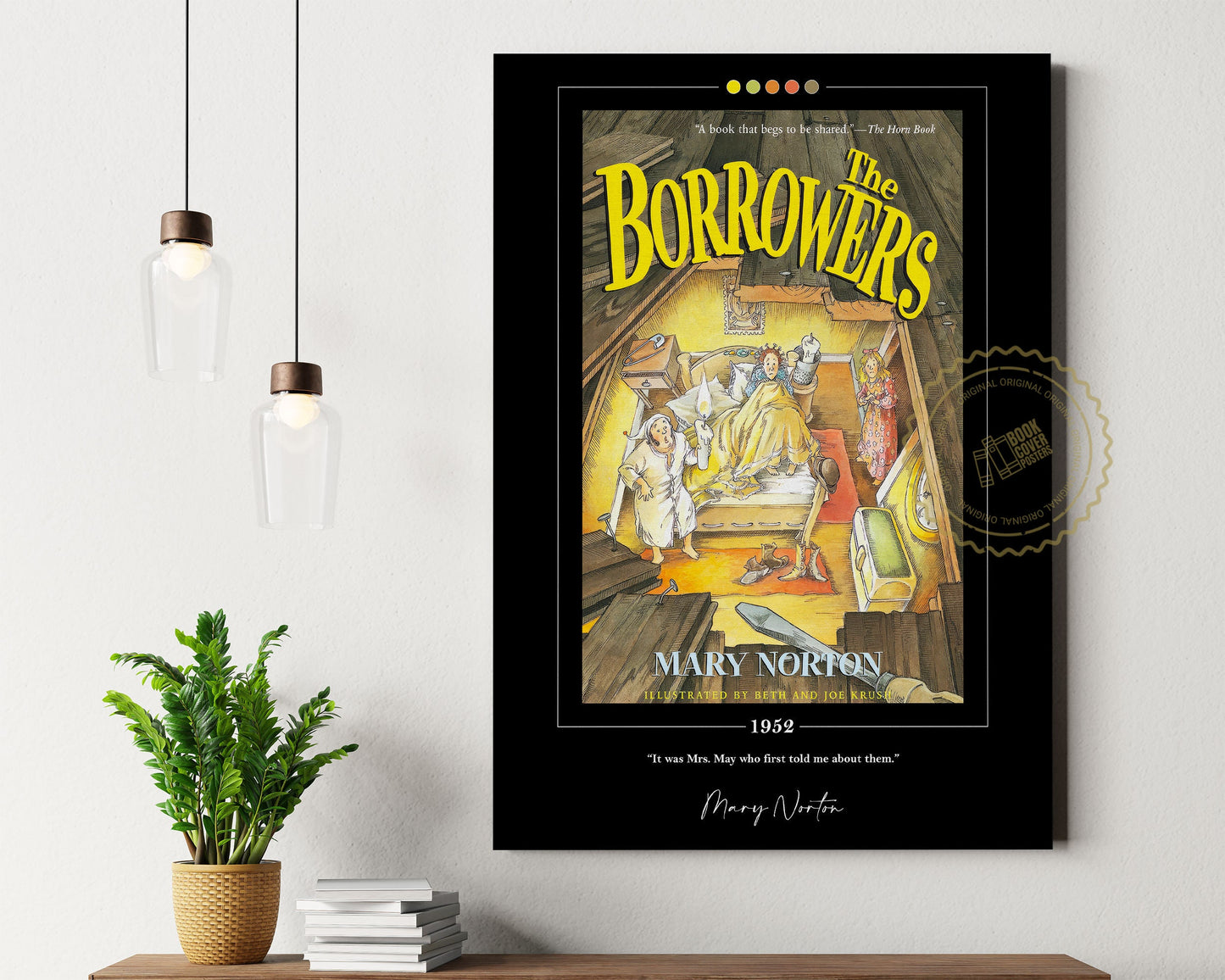 The Borrowers Book Cover Poster | Mary Norton, The Borrowers Poster, The Borrowers Print, Book Posters, Canvas Wall Art, Book Lover Gift