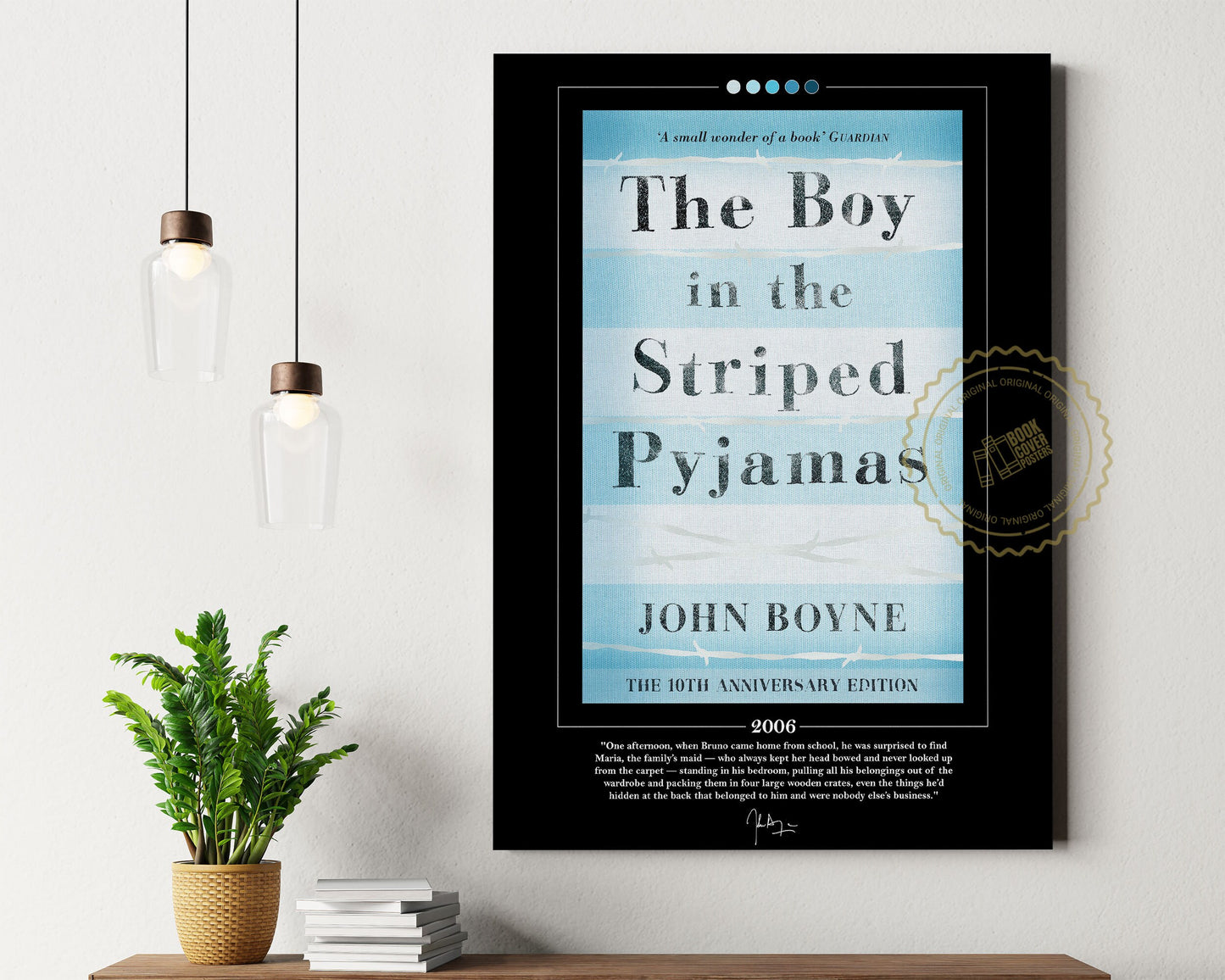 The Boy in the Striped Pyjamas Book Cover Poster | John Boyne, The Boy in the Striped Pyjamas Poster, Book Poster, Book Art, Canvas Wall Art