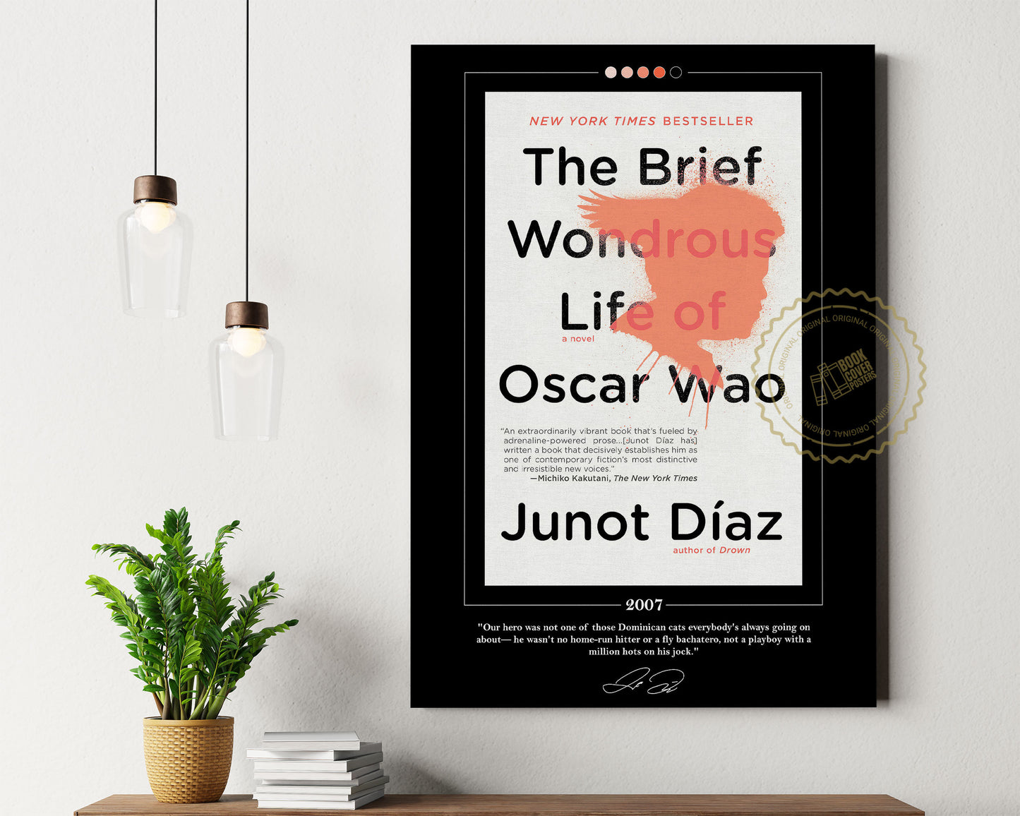 The Brief Wondrous Life of Oscar Wao Book Cover Poster | Junot Diaz, The Brief Wondrous Life of Oscar Wao Poster, Book Posters, Book Art