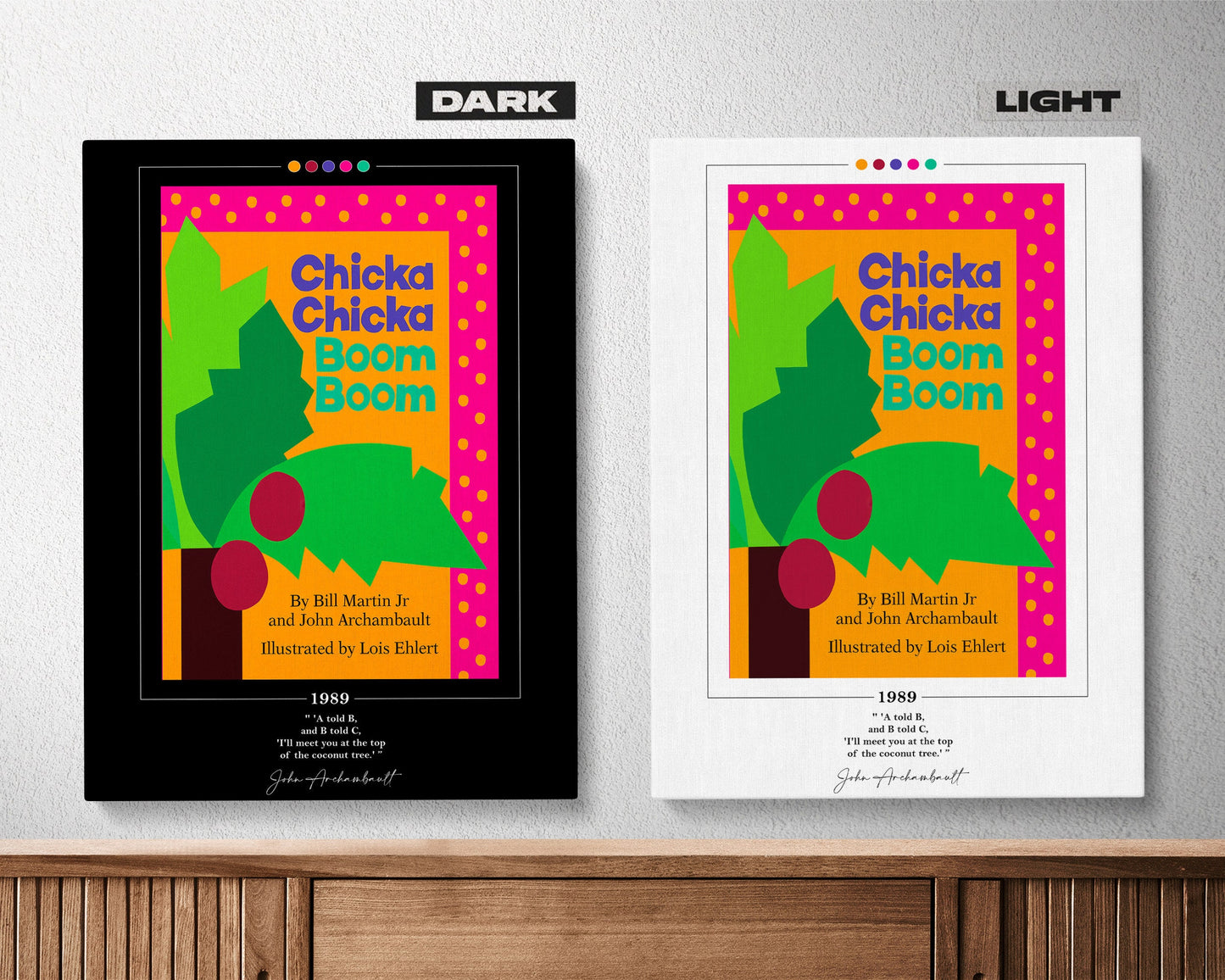 Chicka Chicka Boom Boom Book Cover Poster | Chicka Chicka Boom Boom Poster, Book Posters, Canvas Wall Art, Book Art, Book Lover Gift