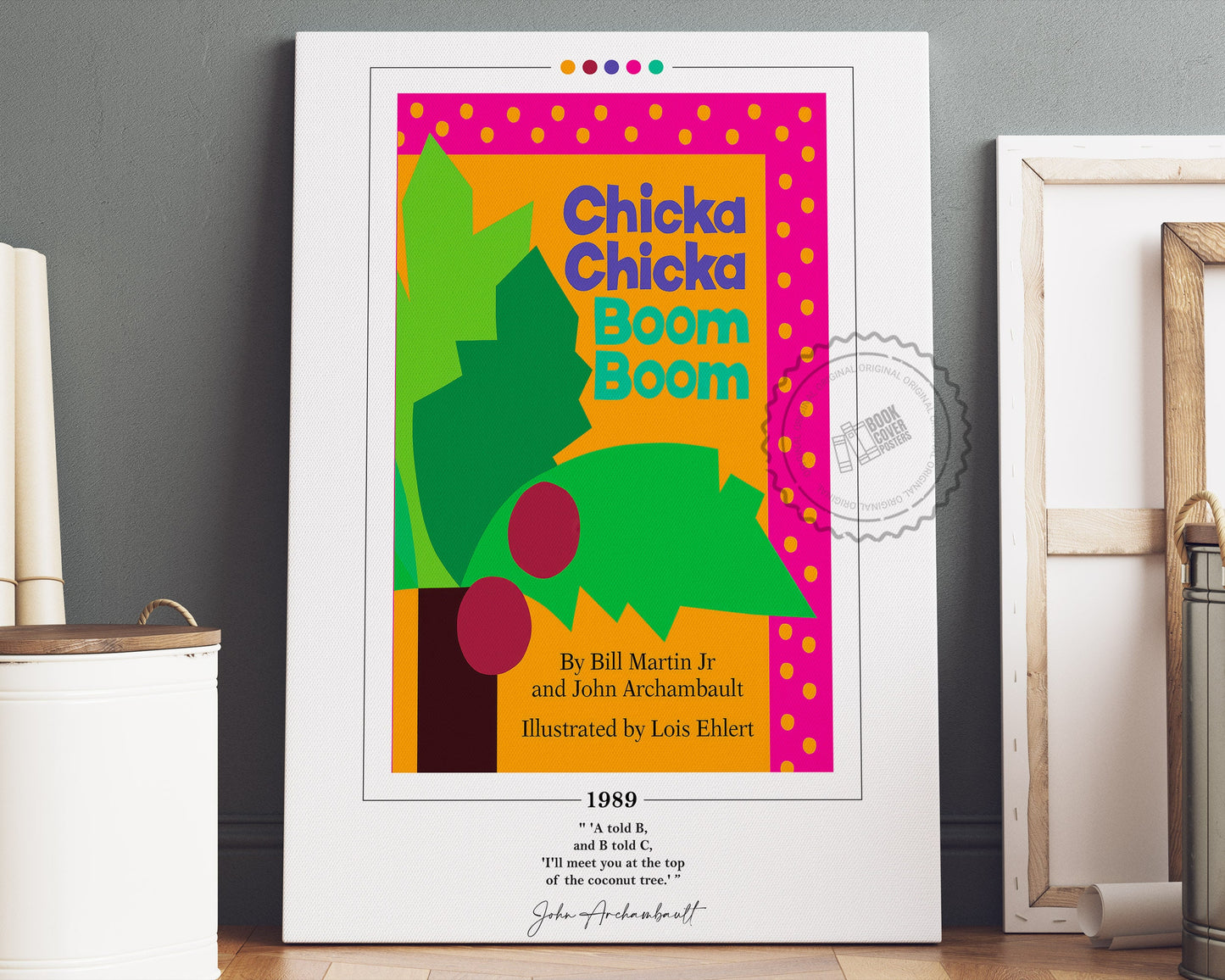 Chicka Chicka Boom Boom Book Cover Poster | Chicka Chicka Boom Boom Poster, Book Posters, Canvas Wall Art, Book Art, Book Lover Gift