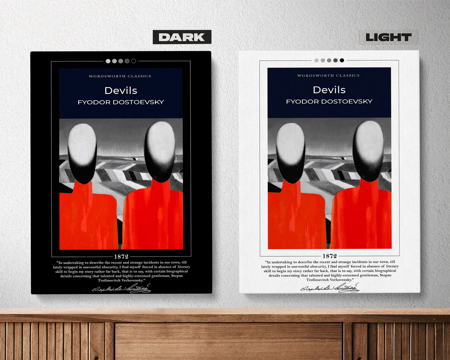 Devils Book Cover Poster | Fyodor Dostoevsky, Devils Poster, Devils Print, Book Posters, Canvas Wall Art, Book Art, Book Lover Gift
