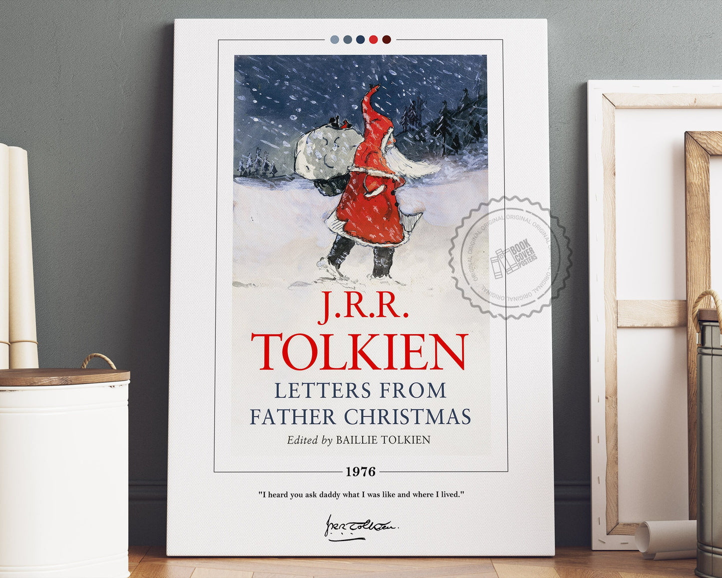 Letters from Father Christmas Book Cover Poster | J. R. R. Tolkien, Letters from Father Christmas Poster, Book Posters, Canvas Wall Art