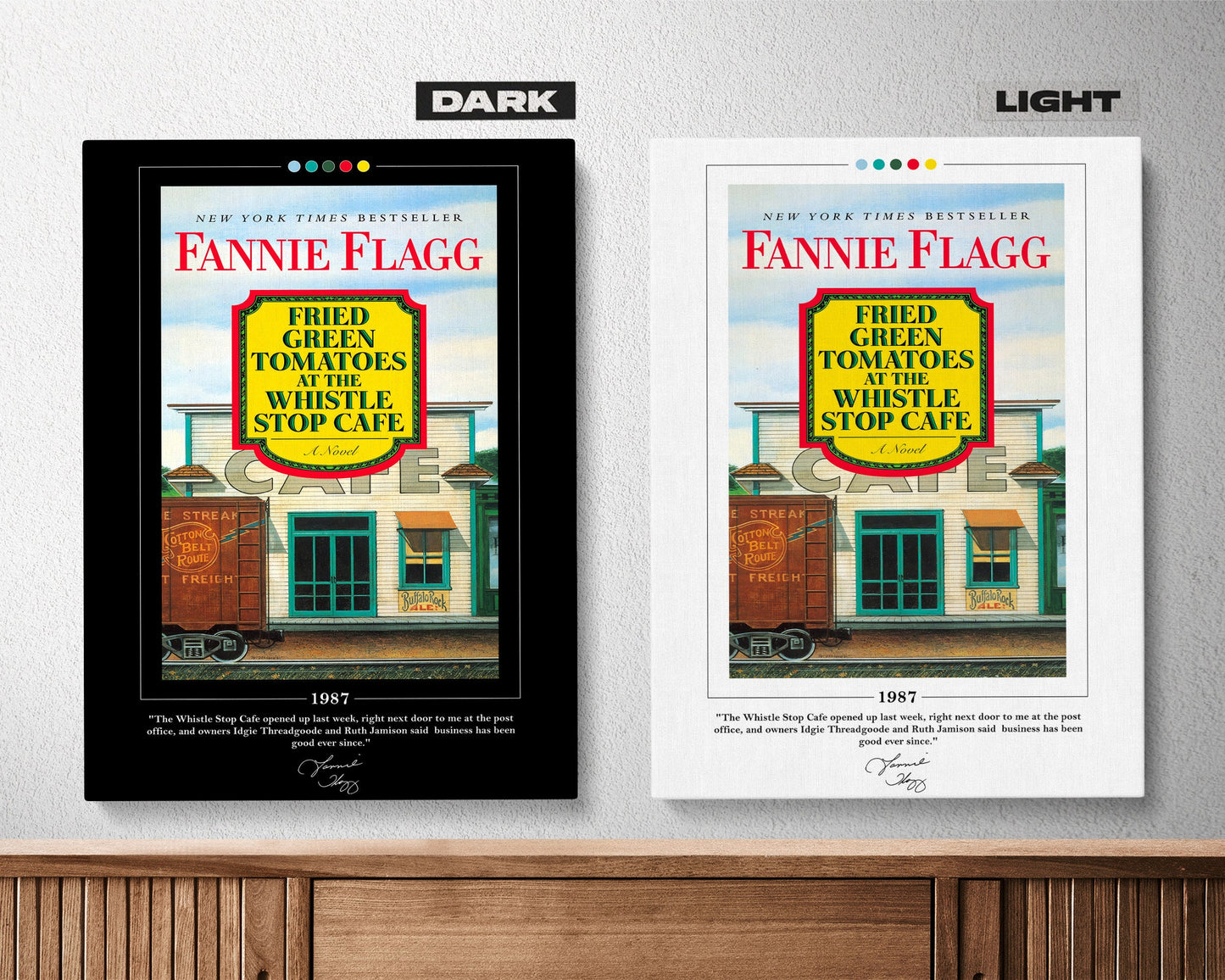 Fried Green Tomatoes at the Whistle Stop Cafe Book Cover Poster | Fannie Flagg, Book Posters, Canvas Wall Art, Book Art, Book Lover Gift