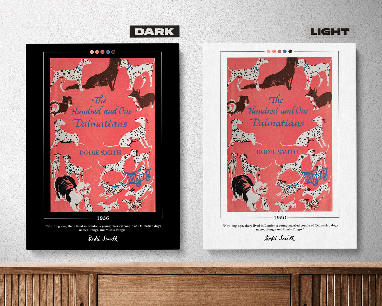 The Hundred and One Dalmatians Book Cover Poster | Dodie Smith, The Hundred and One Dalmatians Poster, Book Posters, Book Lover Gift