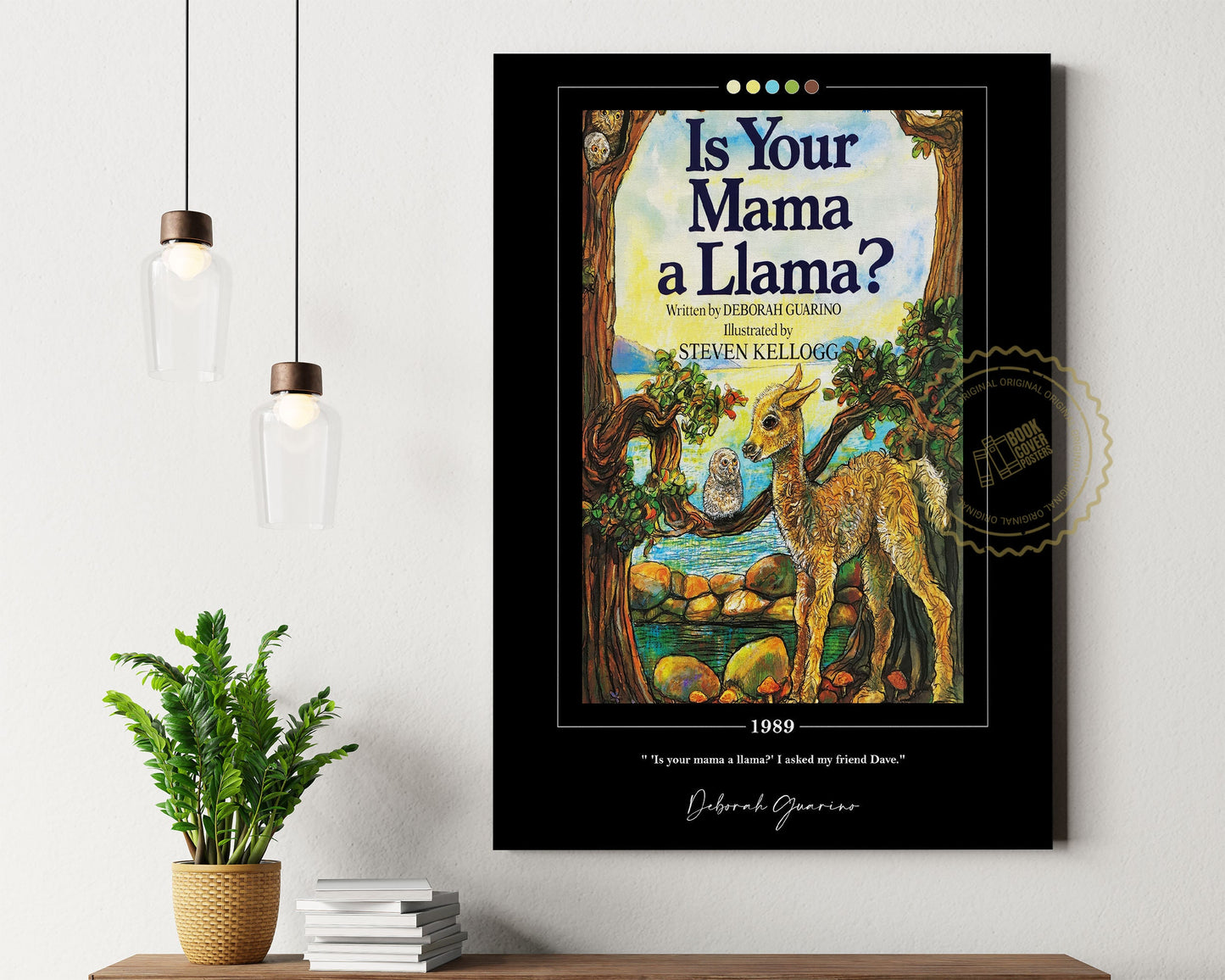 Is Your Mama a Llama Book Cover Poster | Deborah Guarino, Is Your Mama a Llama Poster, Book Posters, Canvas Wall Art, Book Lover Gift