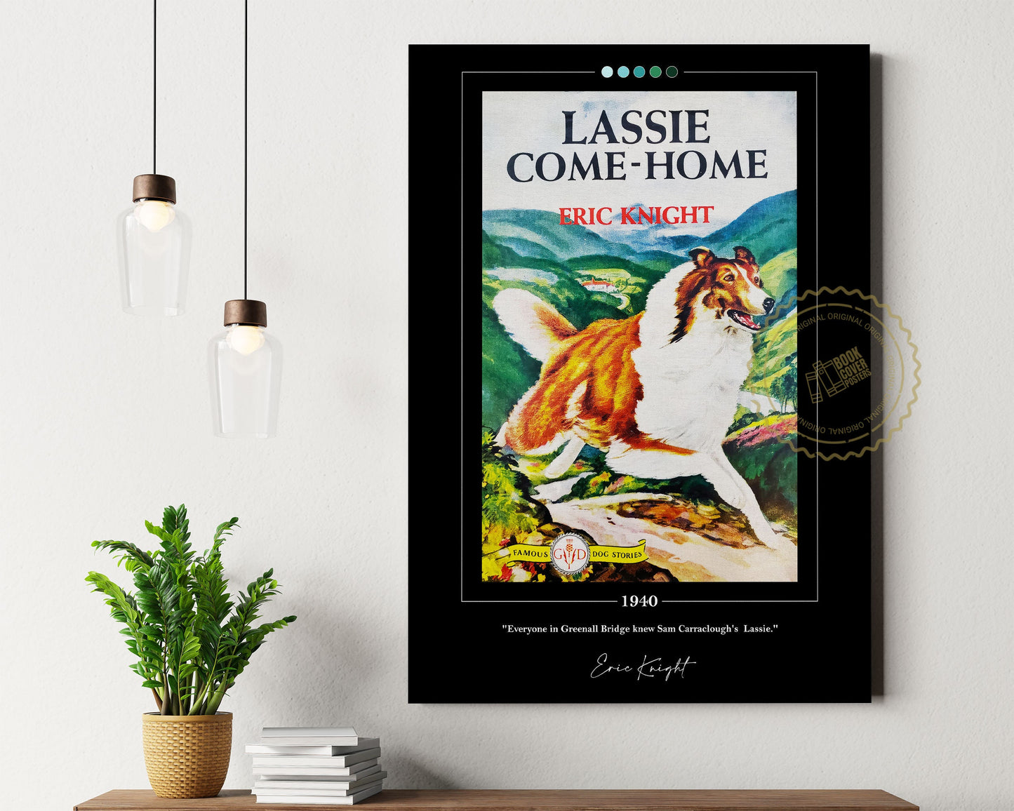 Lassie Come Home Book Cover Poster | Eric Knight, Lassie Come Home Poster, Lassie Come Home Print, Book Posters, Book Art, Book Lover Gift