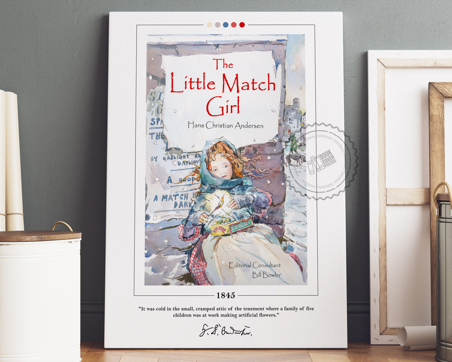 The Little Match Girl Book Cover Poster | Hans Christian Andersen, The Little Match Girl Poster, Book Posters, Book Art, Book Lover Gift