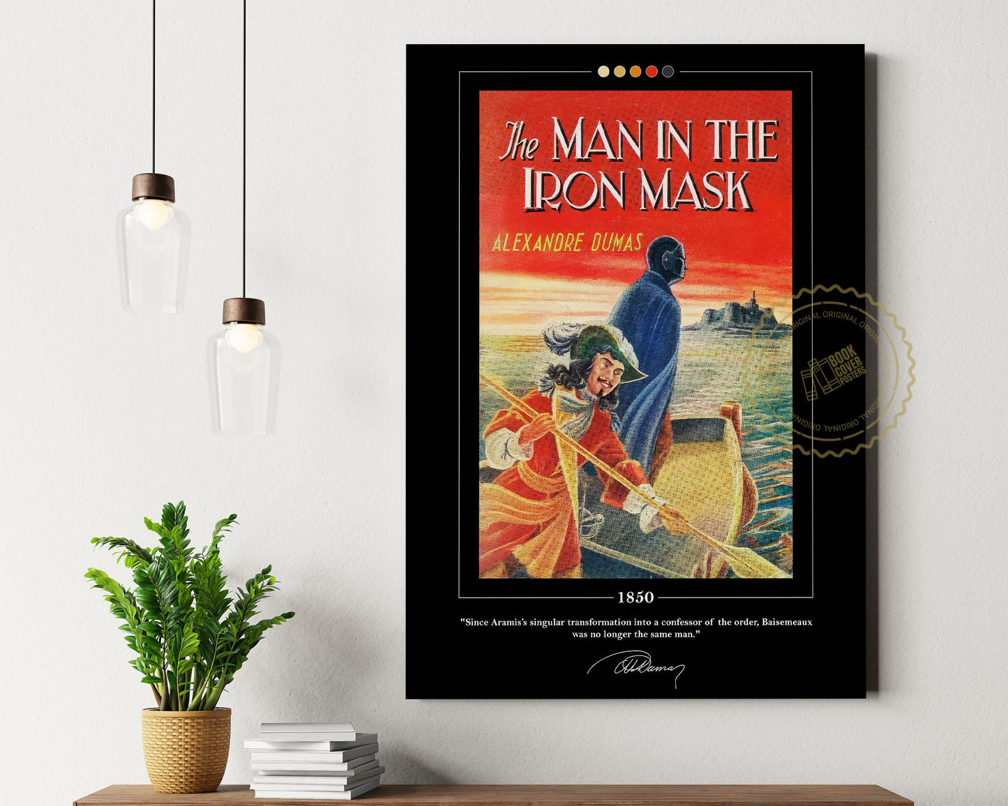 The Man in the Iron Mask Book Cover Poster | Alexandre Dumas, The Man in the Iron Mask Poster, Book Posters, Book Art, Book Lover Gift