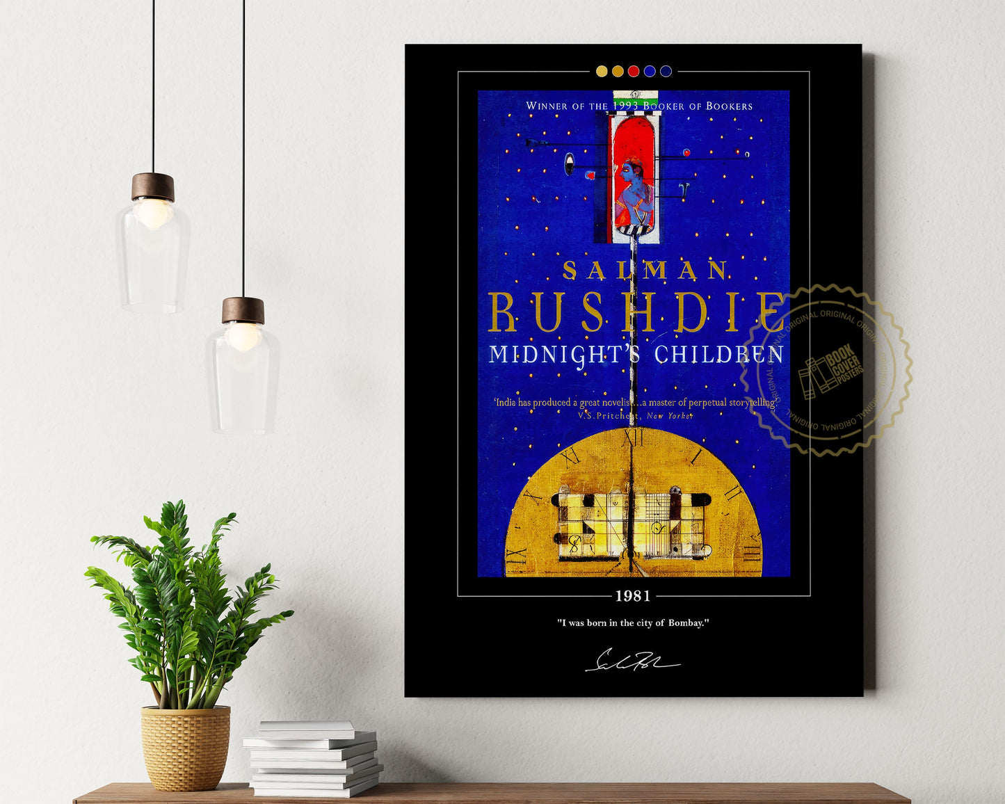 Midnight's Children Book Cover Poster | Salman Rushdie, Midnight's Children Poster, Book Posters, Canvas Wall Art, Book Art, Book Lover Gift