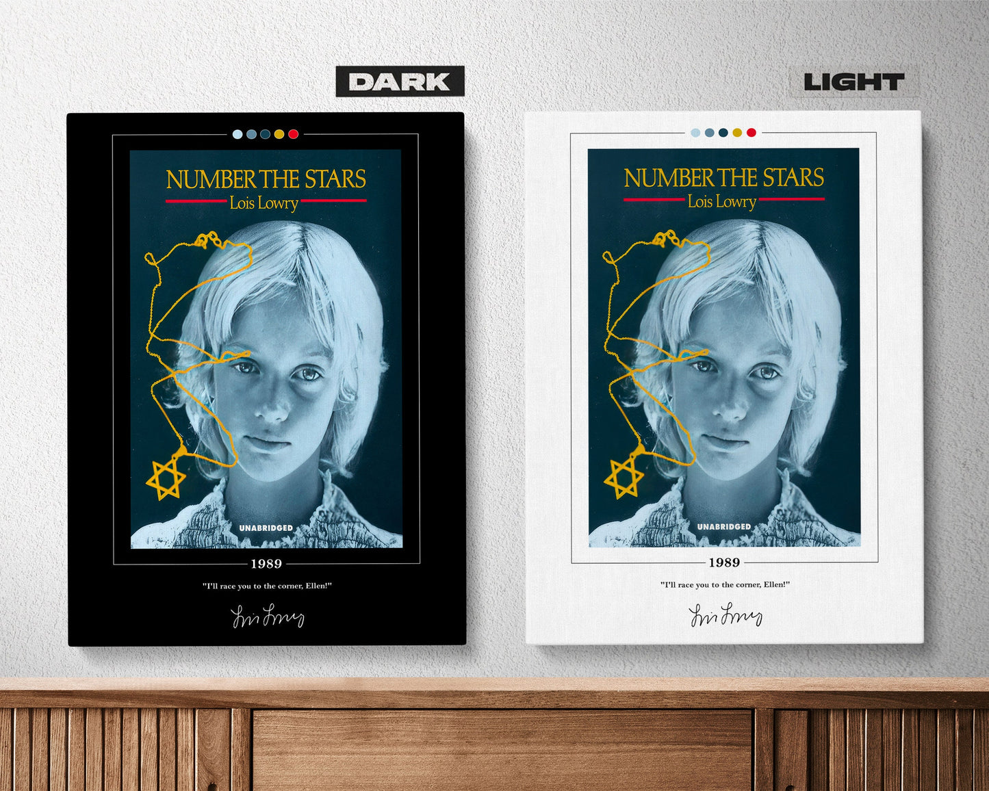 Number the Stars Book Cover Poster | Lois Lowry, Number the Stars Poster, Book Posters, Canvas Wall Art, Book Art, Book Lover Gift