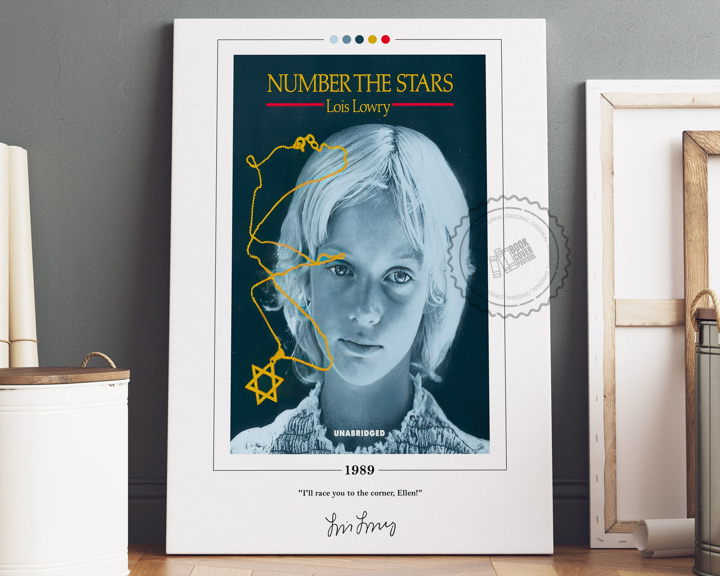 Number the Stars Book Cover Poster | Lois Lowry, Number the Stars Poster, Book Posters, Canvas Wall Art, Book Art, Book Lover Gift