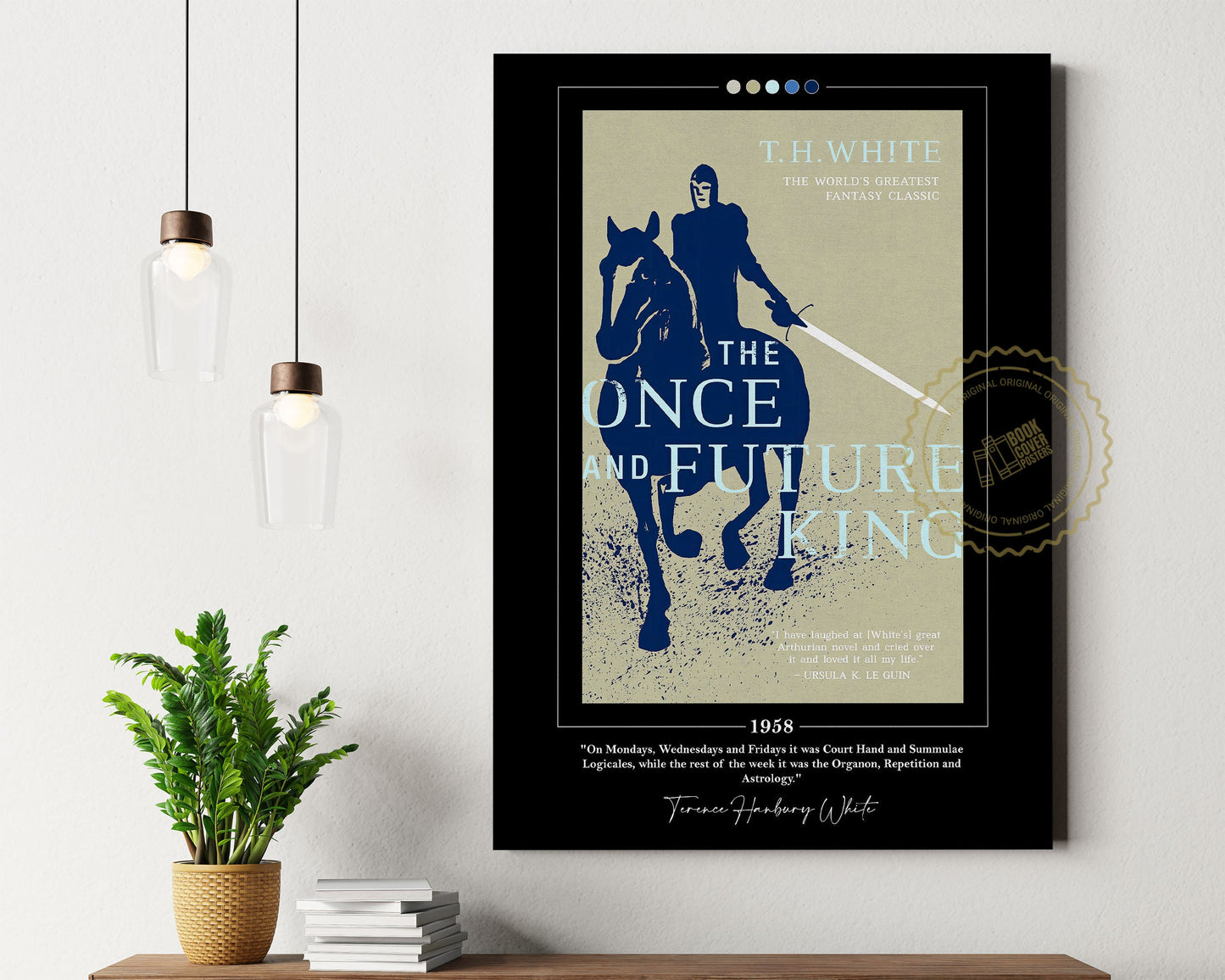 The Once and Future King Book Cover Poster | T. H. White, The Once and Future King Poster, Book Posters, Canvas Wall Art, Book Lover Gift
