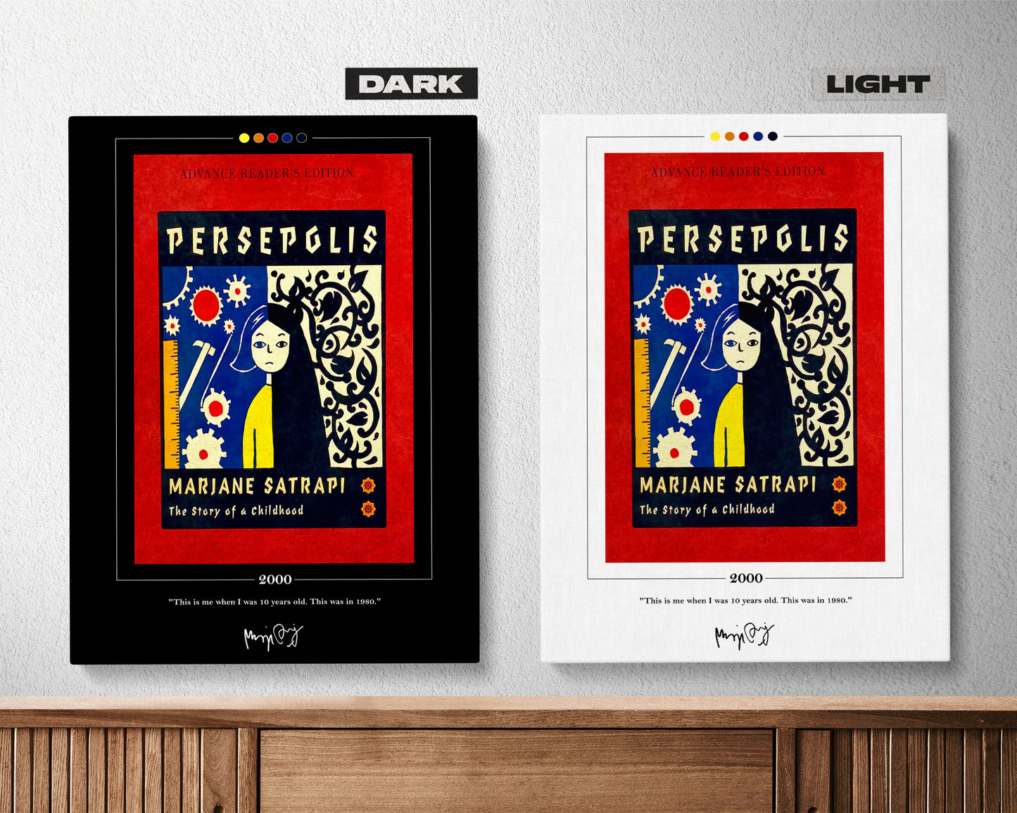 Persepolis Book Cover Poster | Marjane Satrapi, Persepolis Poster, Persepolis Print, Book Posters, Canvas Wall Art, Book Lover Gift