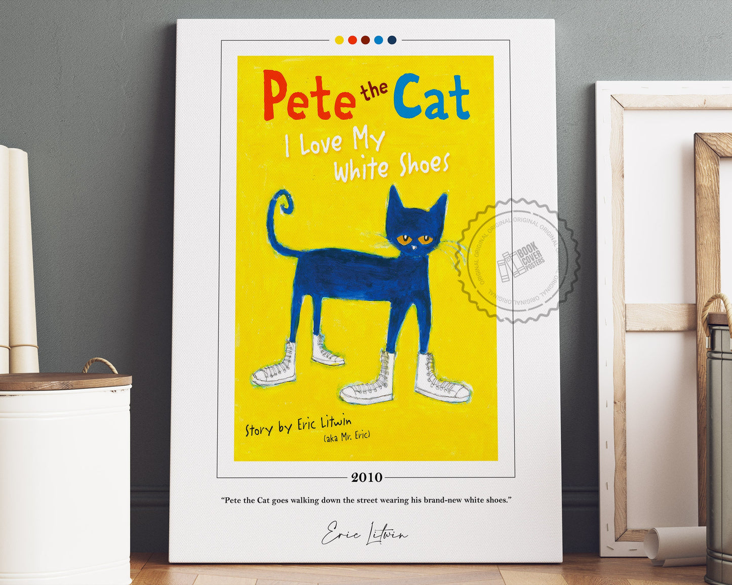 Pete the Cat Book Cover Poster | Eric Litwin, Pete the Cat Poster, Pete the Cat Print, Book Posters, Canvas Wall Art, Book Lover Gift