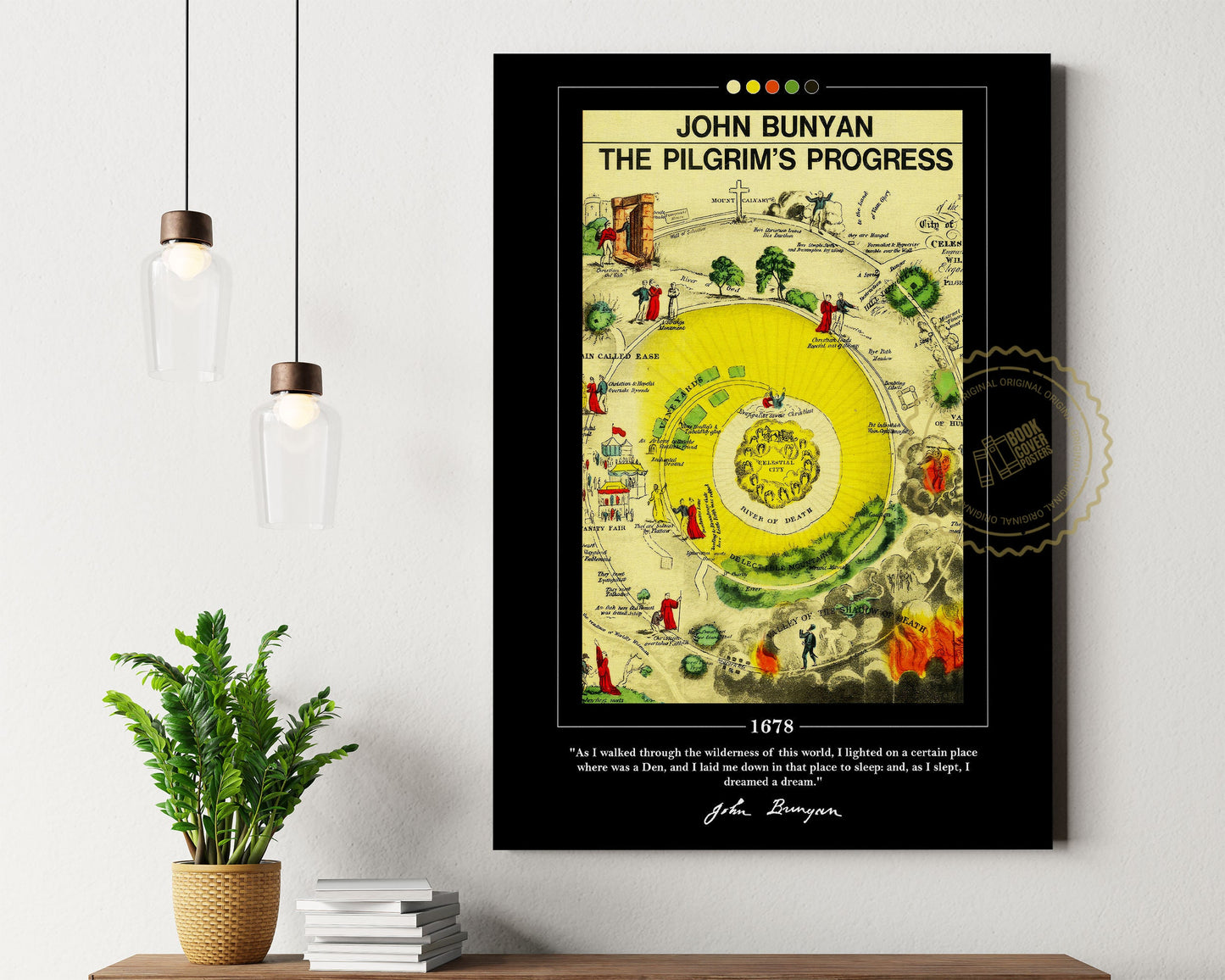 The Pilgrim's Progress Book Cover Poster | John Bunyan, The Pilgrim's Progress Poster, Book Posters, Canvas Wall Art, Book Lover Gift