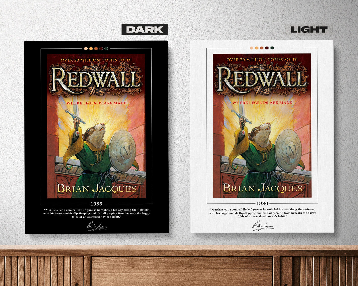 Redwall Book Cover Poster | Brian Jacques, Redwall Poster, Redwall Print, Book Posters, Book Art, Canvas Wall Art, Book Lover Gift