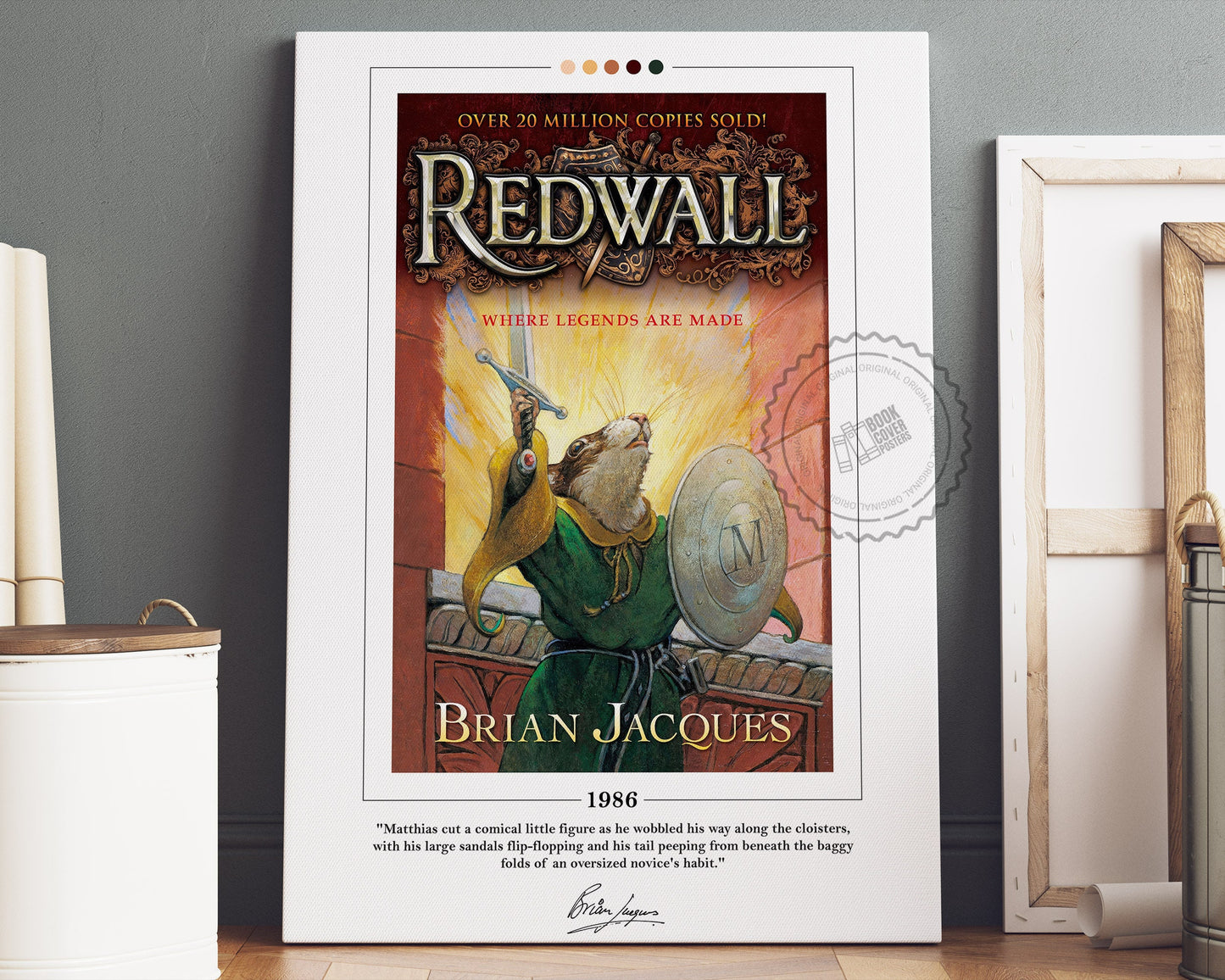Redwall Book Cover Poster | Brian Jacques, Redwall Poster, Redwall Print, Book Posters, Book Art, Canvas Wall Art, Book Lover Gift