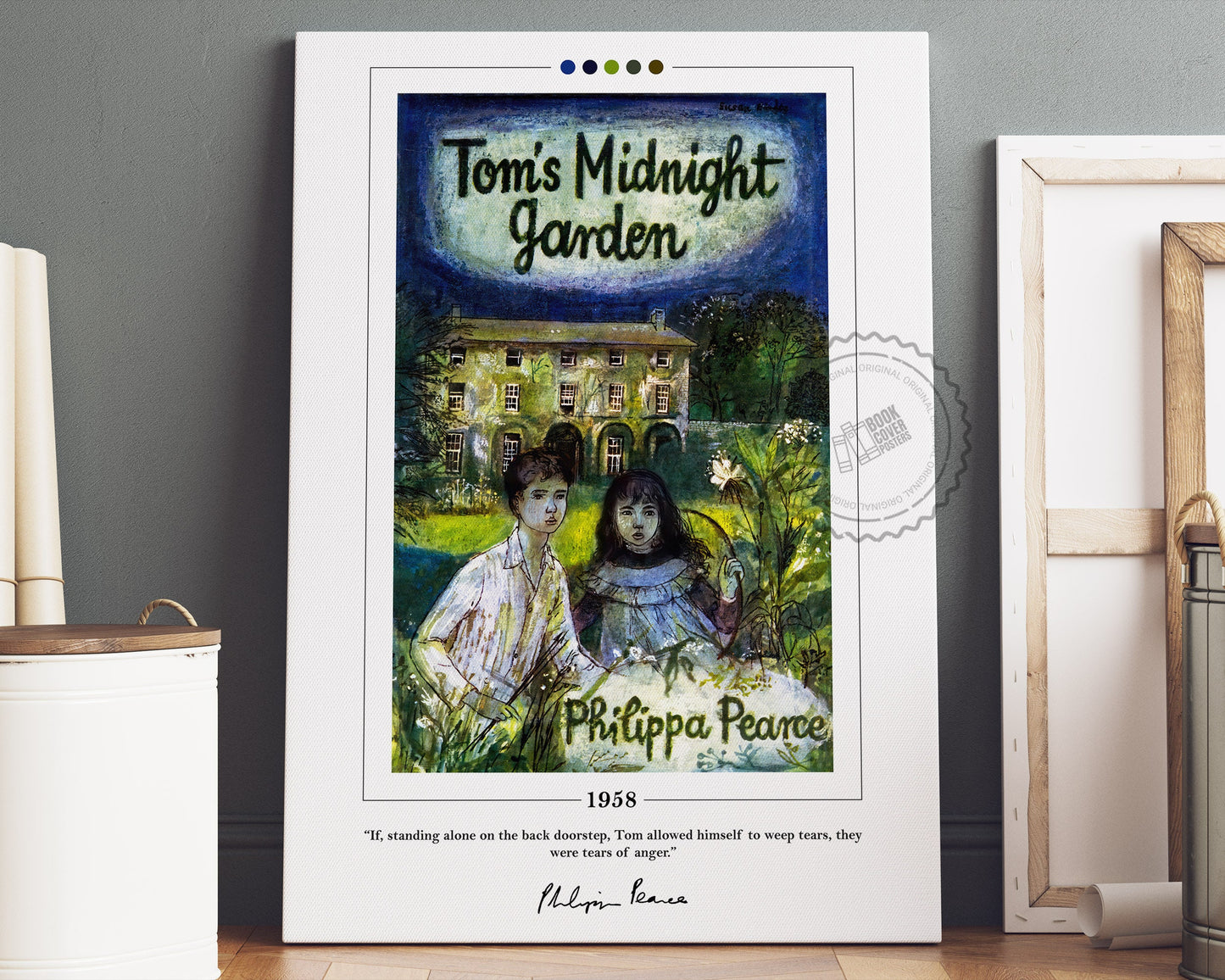 Tom's Midnight Garden Book Cover Poster | Philippa Pearce, Tom's Midnight Garden Poster, Book Posters, Canvas Wall Art, Book Lover Gift