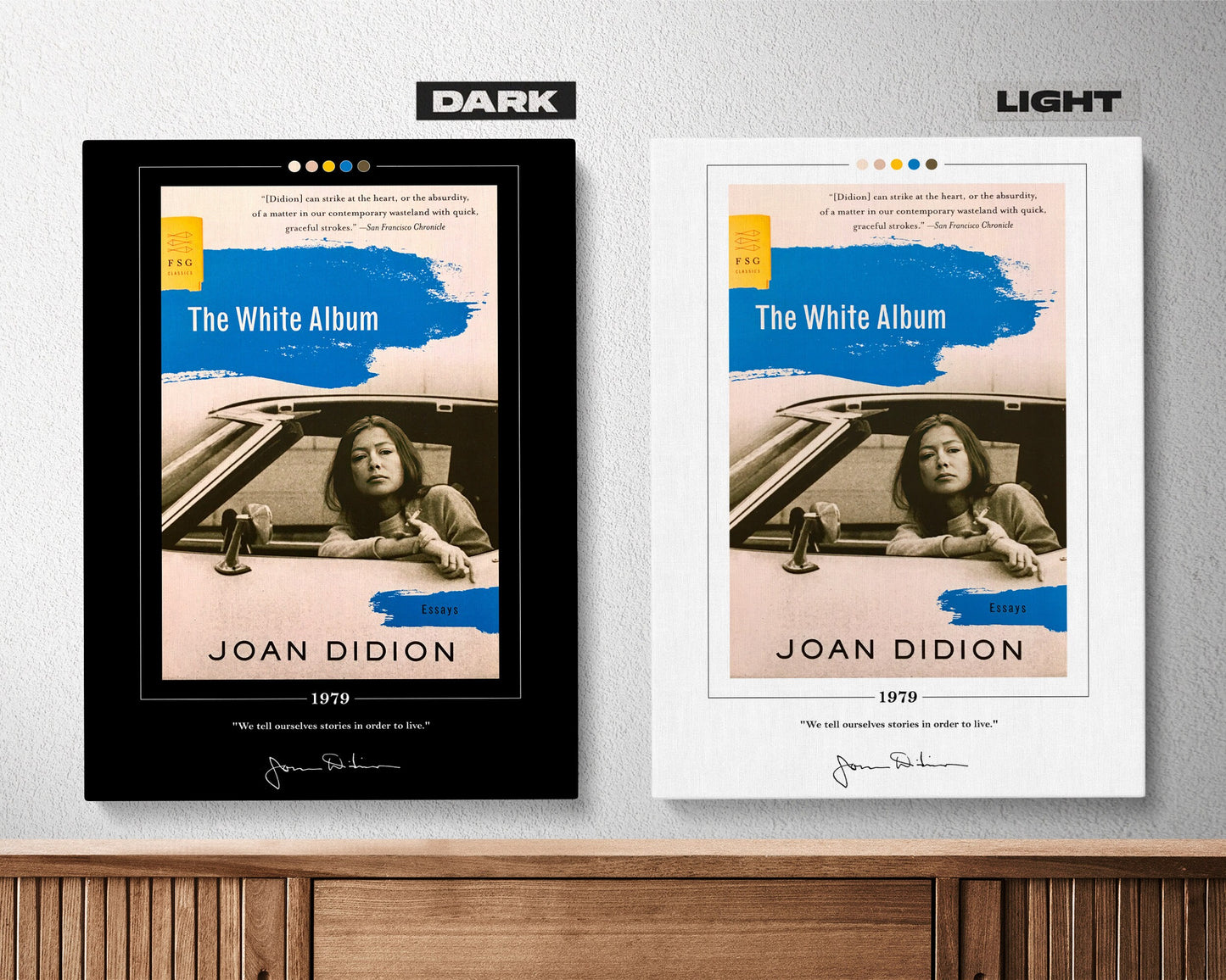 The White Album Book Cover Poster | Joan Didion, The White Album Poster, Book Posters, Book Art, Canvas Wall Art, Book Lover Gift