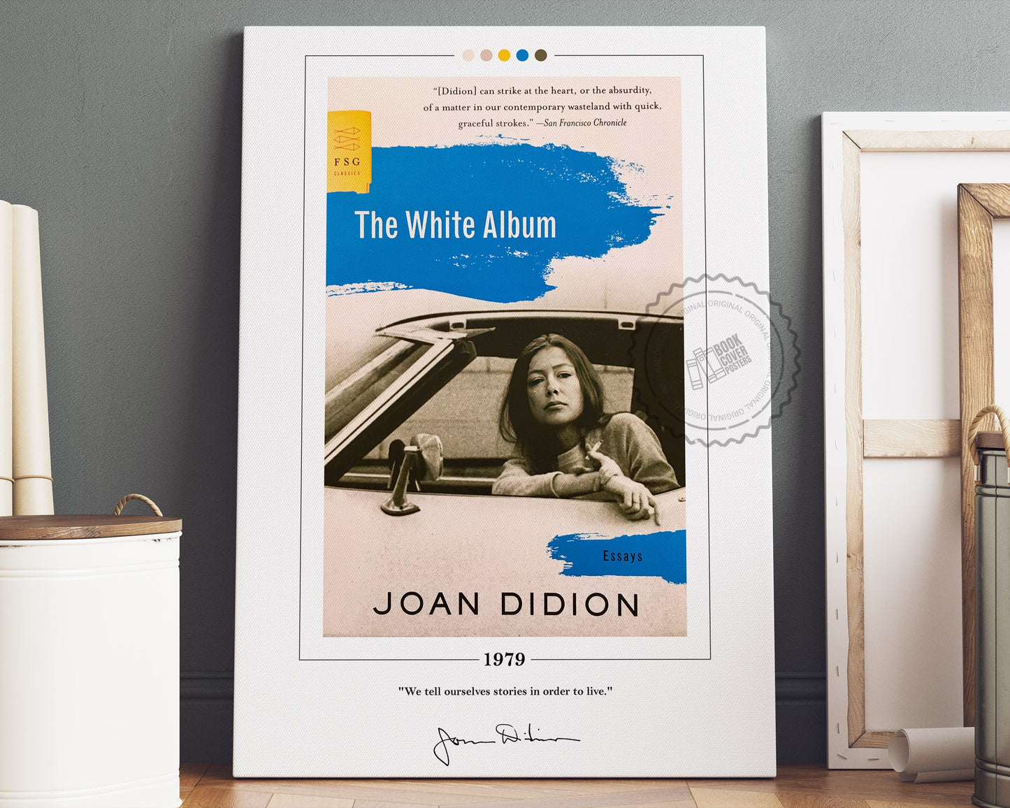 The White Album Book Cover Poster | Joan Didion, The White Album Poster, Book Posters, Book Art, Canvas Wall Art, Book Lover Gift