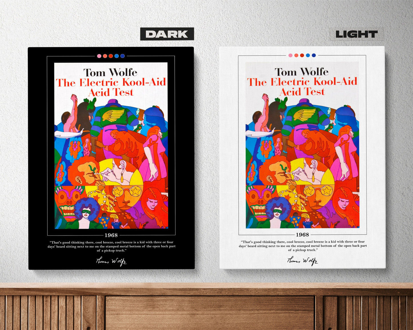 The Electric Kool-Aid Acid Test Book Cover Poster | Tom Wolfe, The Electric Kool-Aid Acid Test Poster, Book Posters, Book Lover Gift