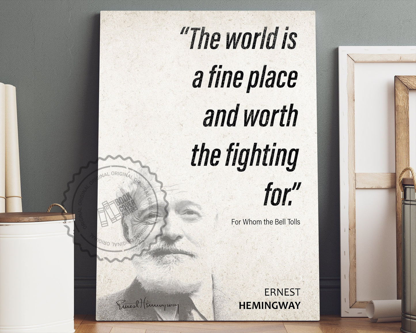 Ernest Hemingway Quote Wall Art | For Whom the Bell Tolls Quote Poster, Quote Print, Quote Art, Book Quote, Canvas Wall Art, Book Lover Gift