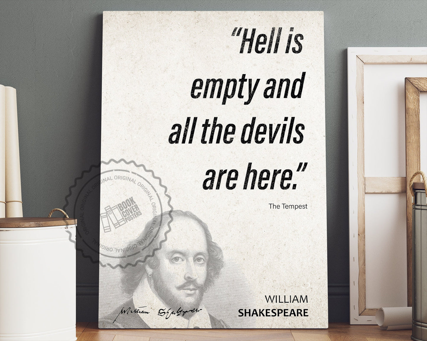 William Shakespeare Quote Wall Art | The Tempest Quote Poster, Quote Print, Quote Art, Book Quote, Canvas Wall Art, Book Lover Gift