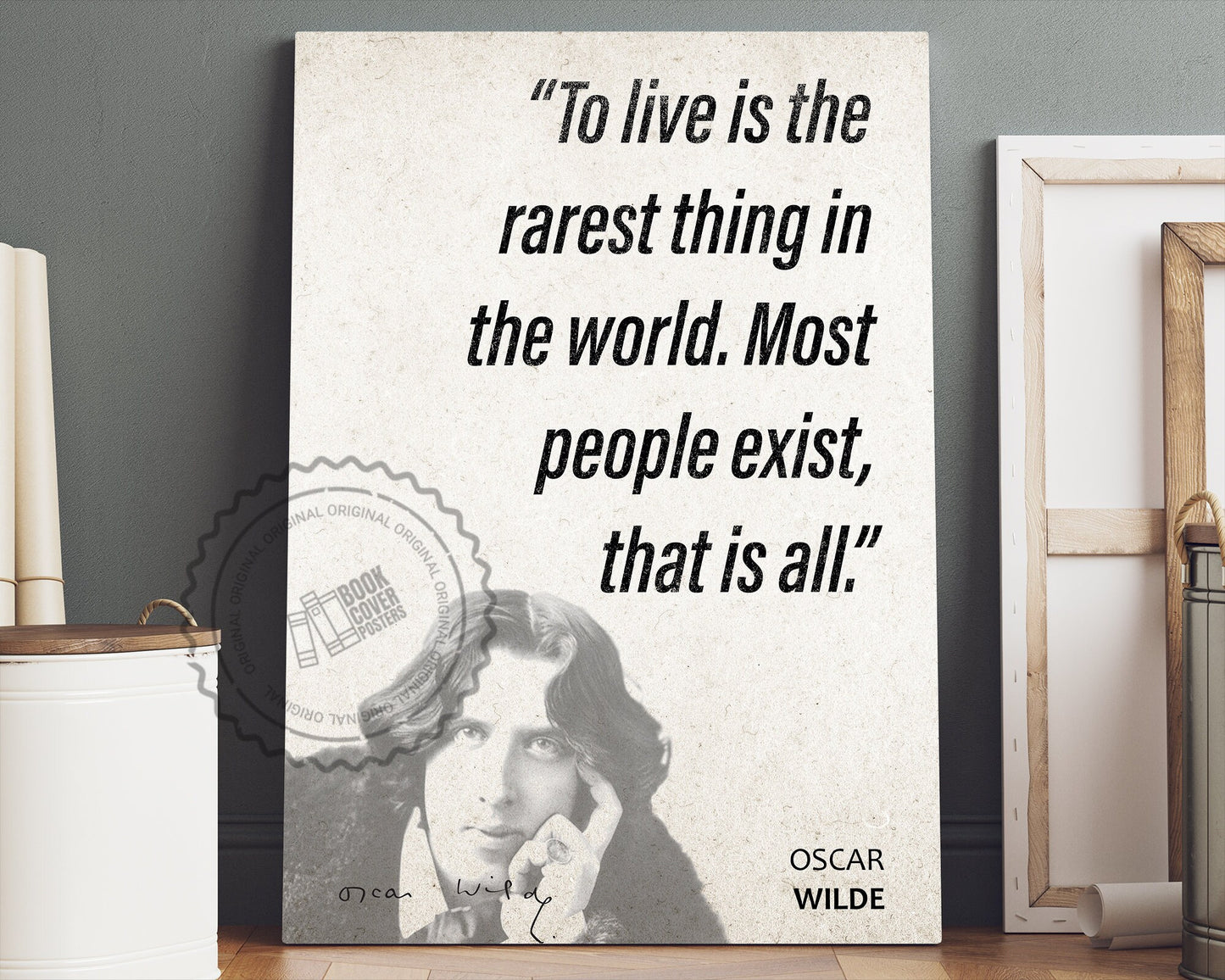 Oscar Wilde Quote Wall Art | "People Exist" Quote Poster, Quote Print, Quote Art, Book Quote, Canvas Wall Art, Book Lover Gift