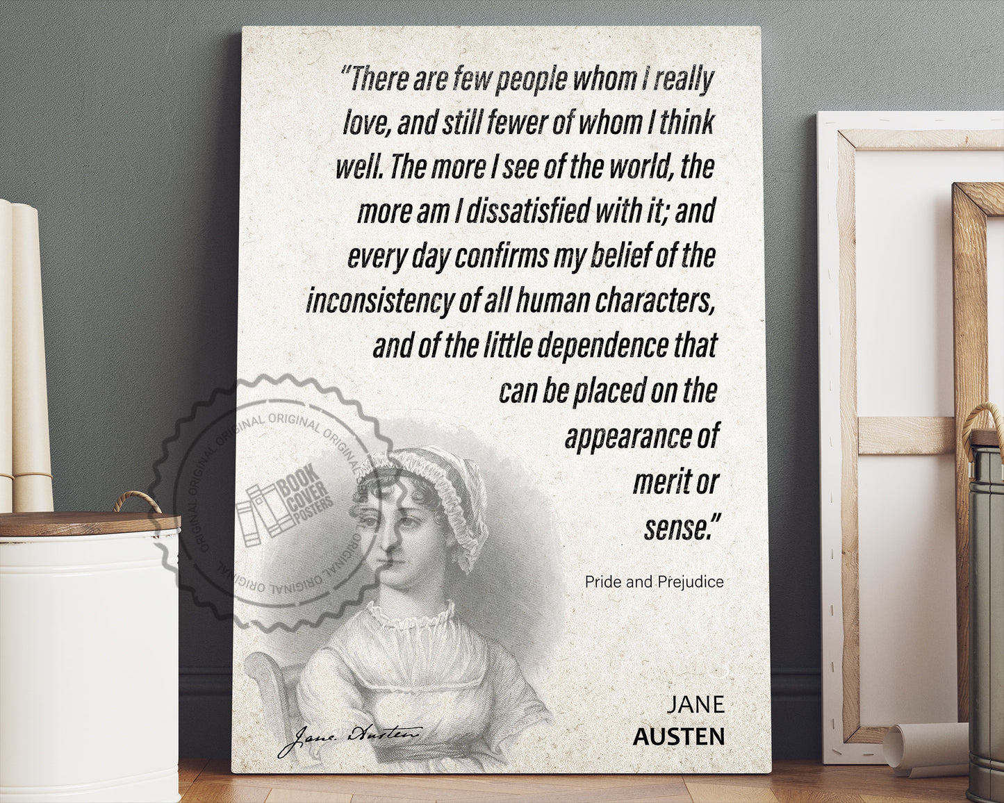 Jane Austen Quote Wall Art | "Merit of Sense" Pride and Prejudice Quote Poster, Quote Print, Quote Art, Book Quotes, Book Lover Gift