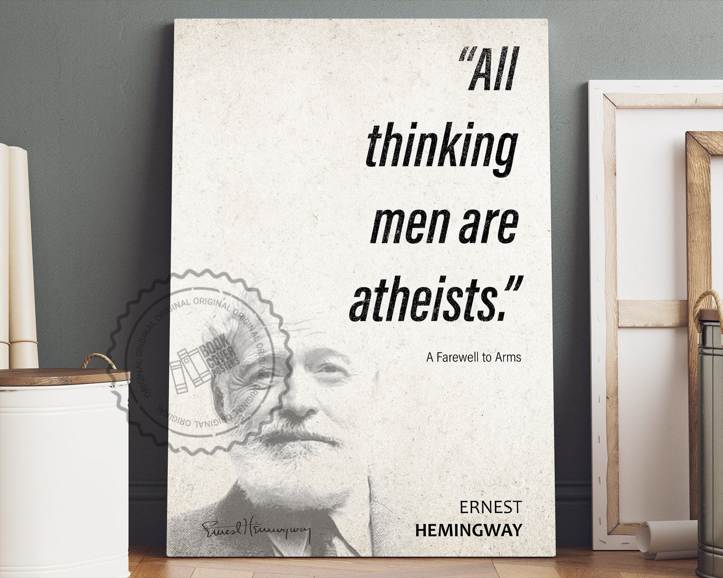 Ernest Hemingway Quote Wall Art | A Farewell to Arms Quote Poster, Quote Print, Quote Art, Book Quote, Canvas Wall Art, Book Lover Gift