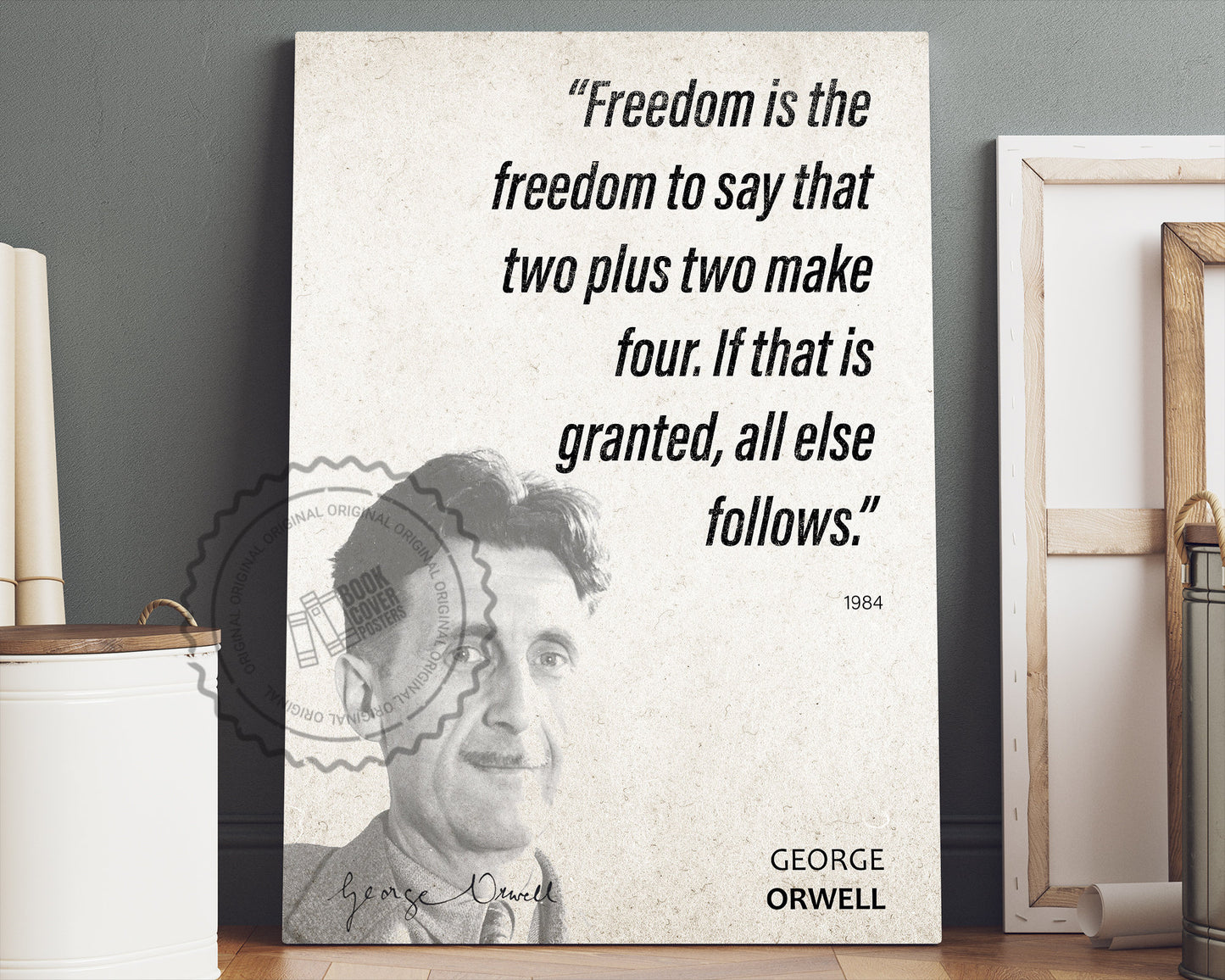 George Orwell Quote Wall Art | "Two Plus Two" 1984 Quote Poster, Quote Print, Quote Art, Book Quote, Canvas Wall Art, Book Lover Gift