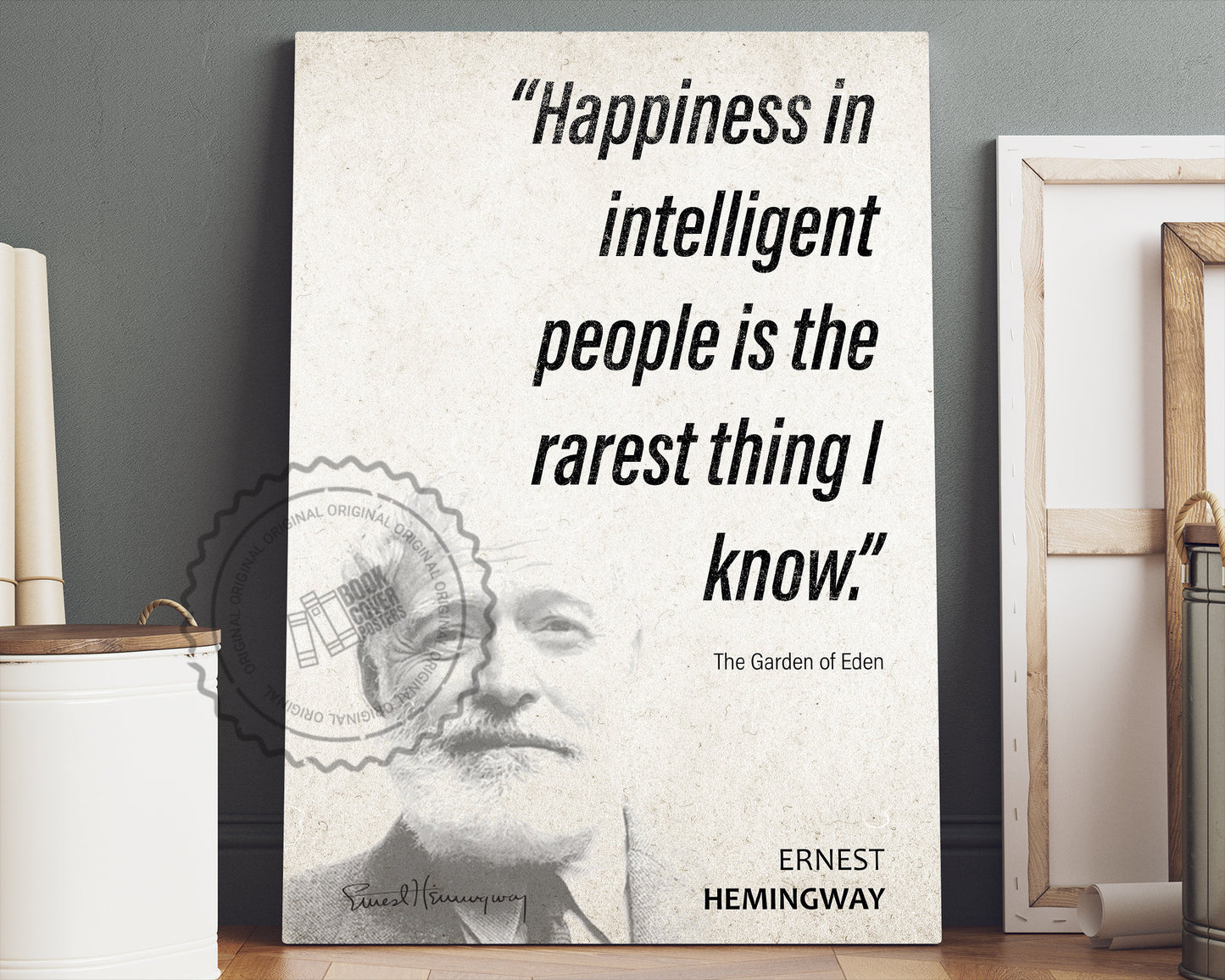 Ernest Hemingway Quote Wall Art | The Garden of Eden Quote Poster, Quote Print, Quote Art, Book Quotes, Canvas Wall Art, Book Lover Gift