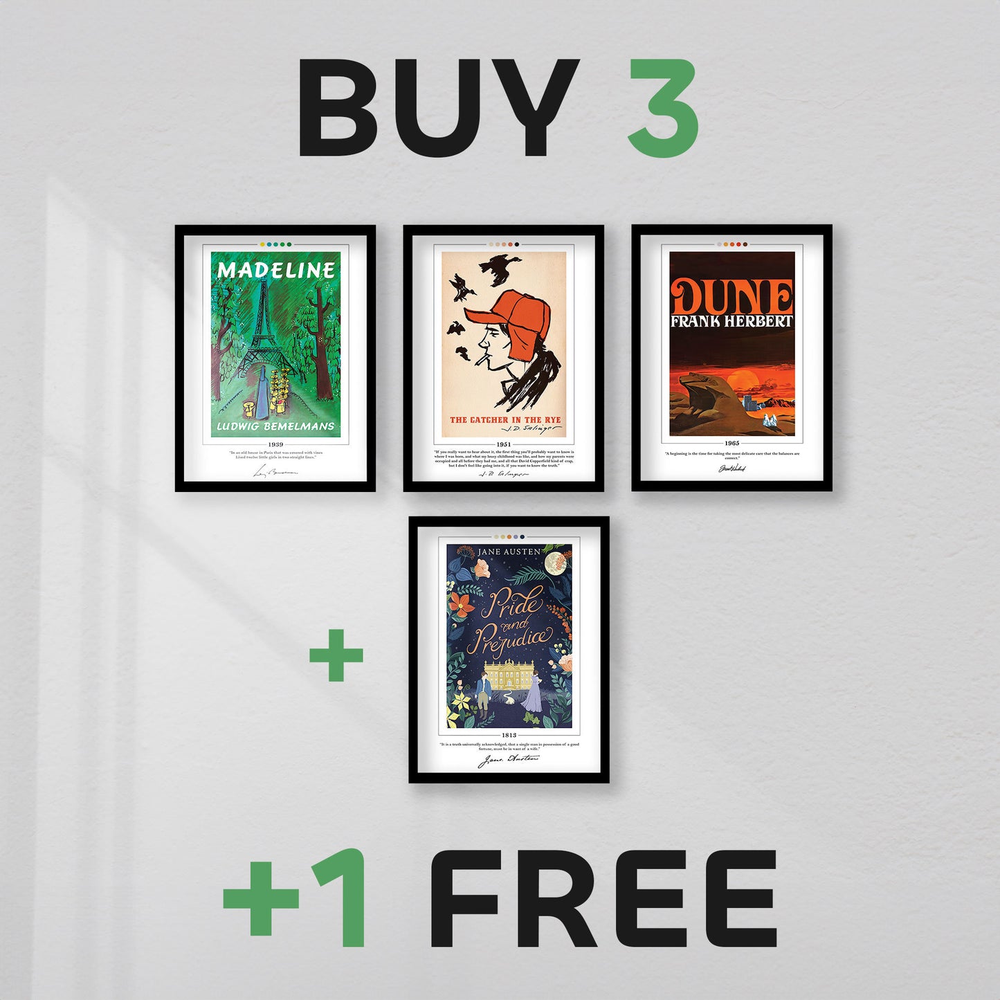 Buy 3 Get 1 Free Choose Your Book Cover Posters | Book Posters, Book Prints, Canvas Wall Art, Book Art, Book Lover Gift, Bookish Gifts