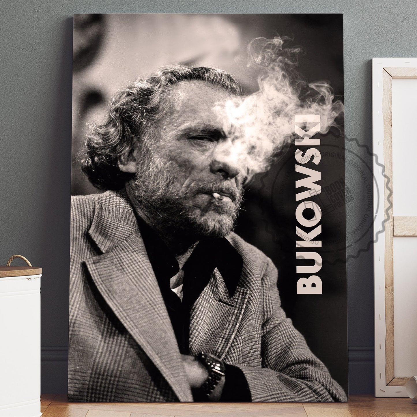 Charles Bukowski Poster Canvas Wall Art, Book Lover Gifts, Gifts for Readers, Bookish Gifts, Bookworm Gifts, Library Decor