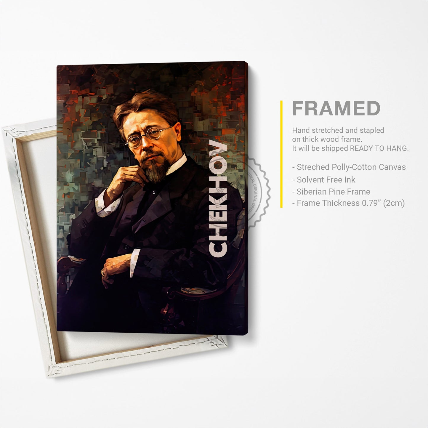 Anton Chekhov Poster Canvas Wall Art, Book Lover Gifts, Gifts for Readers, Bookish Gifts, Bookworm Gifts, Library Decor