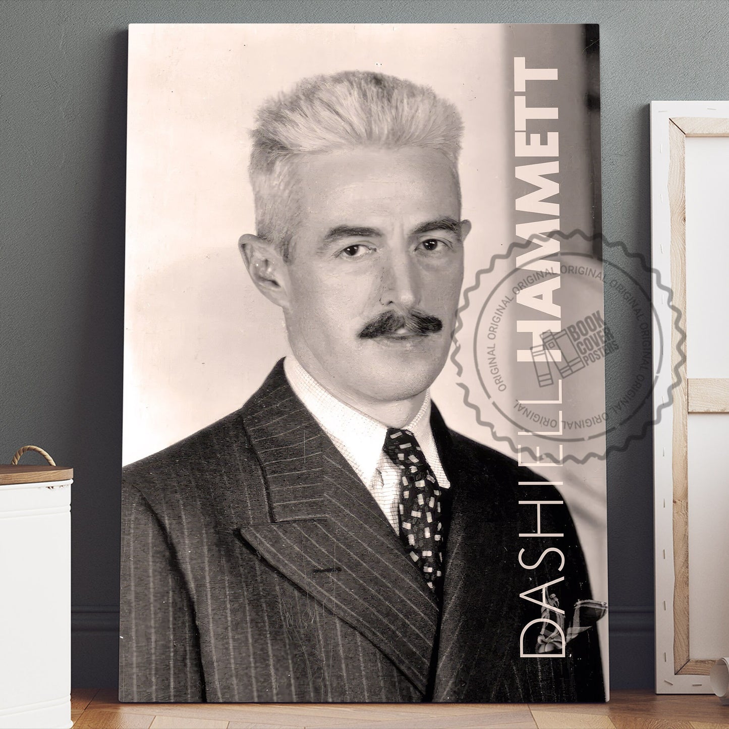 Dashiell Hammett Poster Canvas Wall Art, Book Lover Gifts, Gifts for Readers, Bookish Gifts, Bookworm Gifts, Library Decor