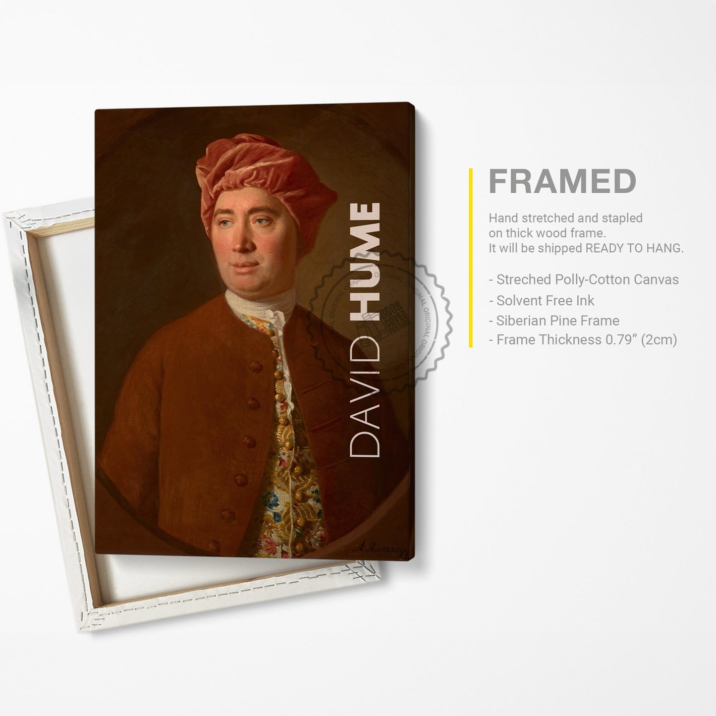 David Hume Poster Canvas Wall Art, Book Lover Gifts, Gifts for Readers, Bookish Gifts, Bookworm Gifts, Library Decor